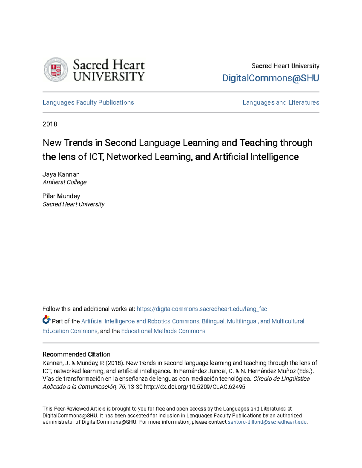 New Trends in Second Language Learning and Teaching through the l ...