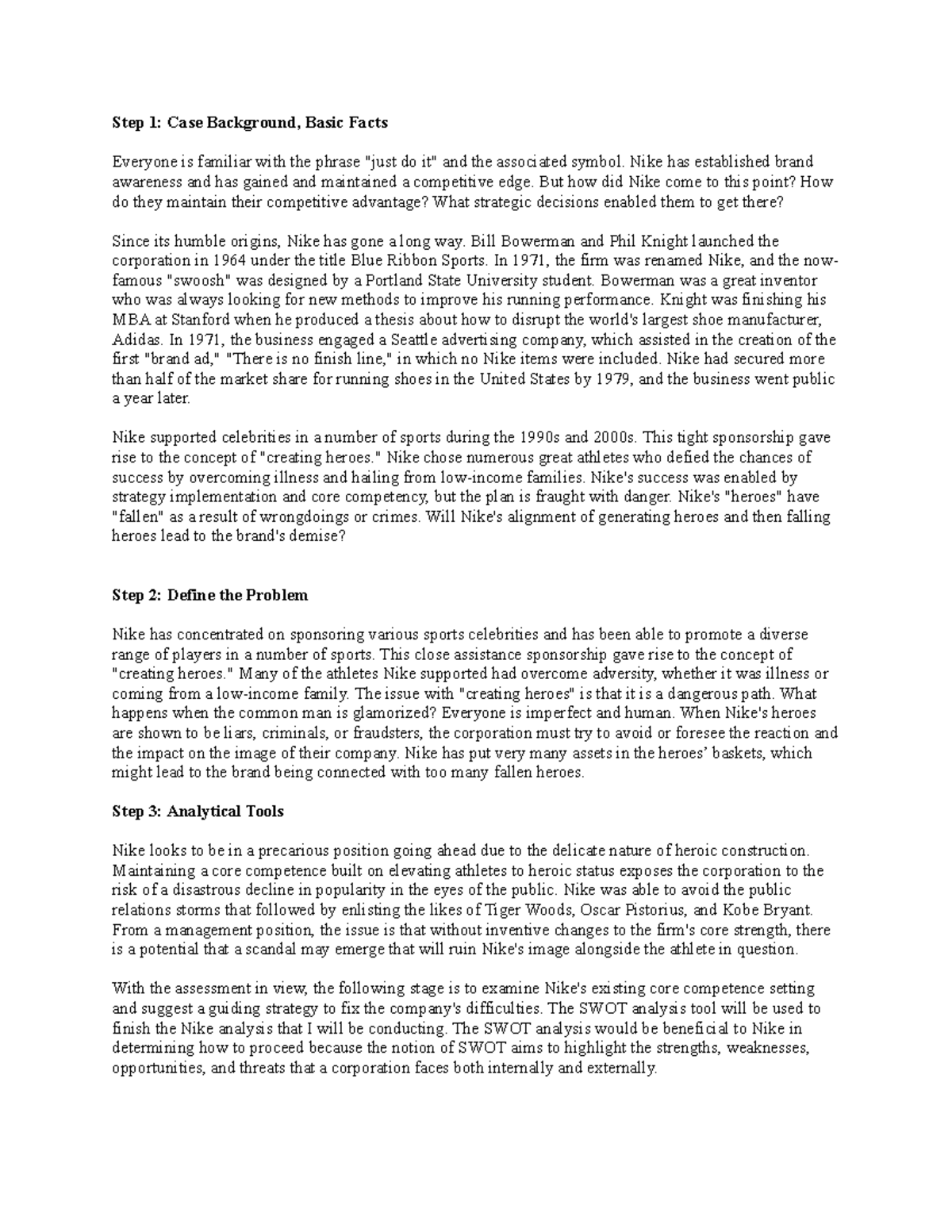 Final Case Milestone - Assignment - Step 1: Case Background, Basic ...