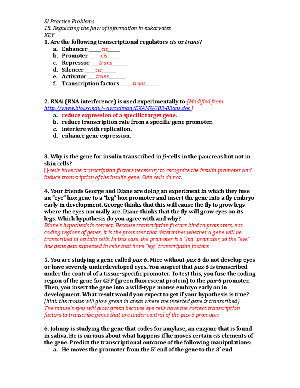 15 SI Problems Key - Chapter 15 - SI Practice Problems 15. Regulating ...