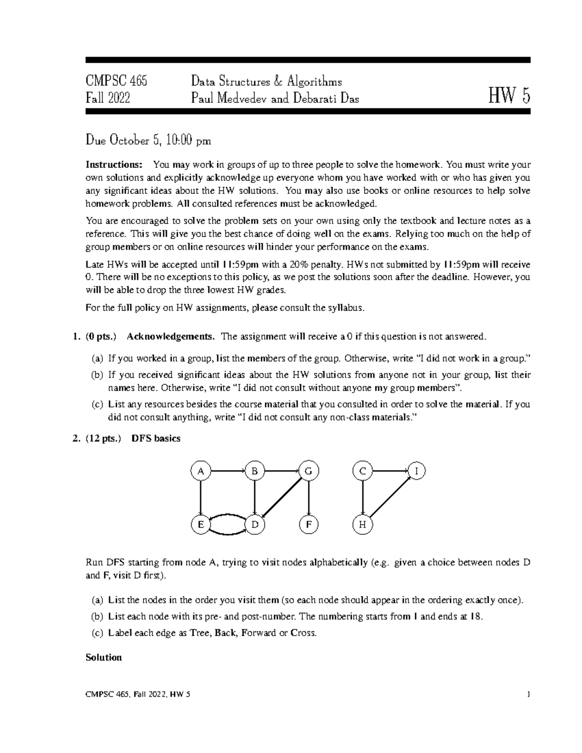 data structures and algorithms assignments