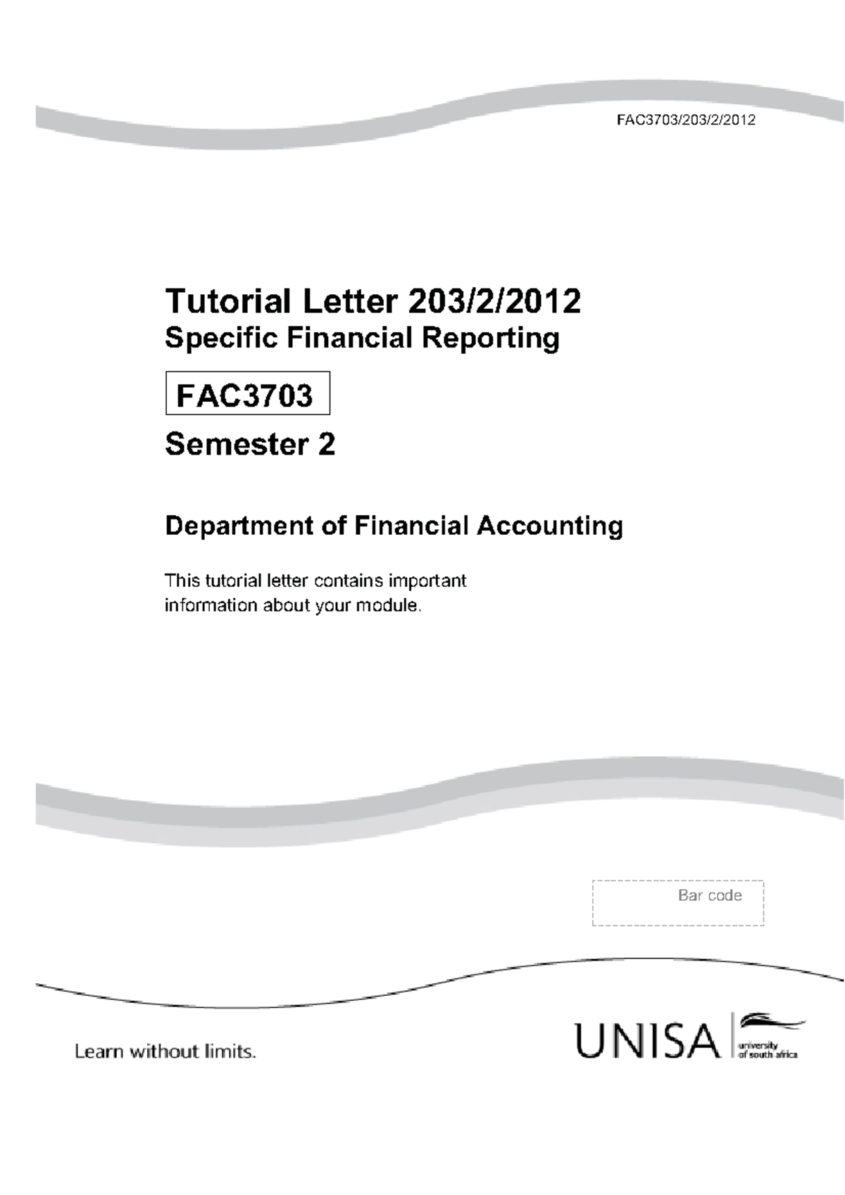 Unisa Bcompt Fac3703 Past Exams And Sol Type Text Fac3703 203 2 Tutorial Letter 203 2 Unisa Bcompt Fac3703 Past Exams And Sol Type Text Fac3703 203 2 Tutorial Letter 203 2