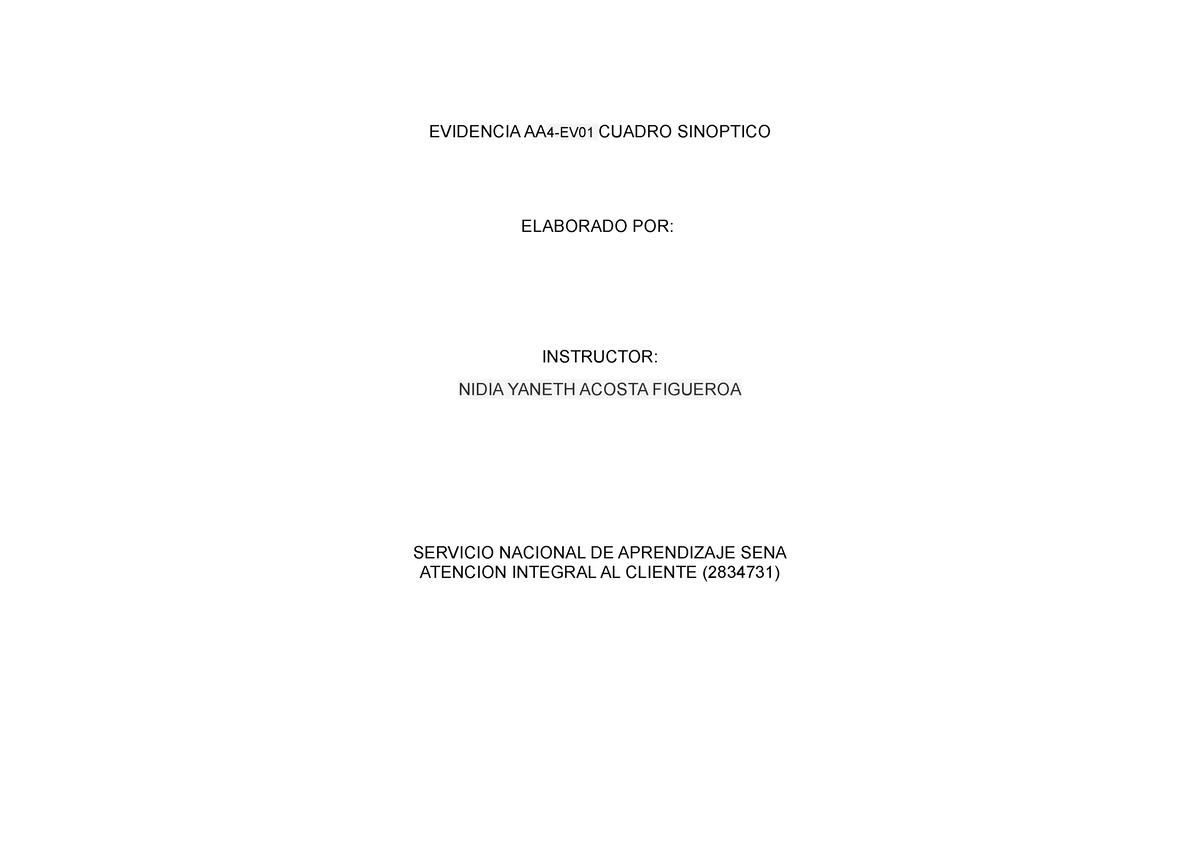 Alternativas Etapa Productiva Evidencia Aa Ev Cuadro Sinoptico