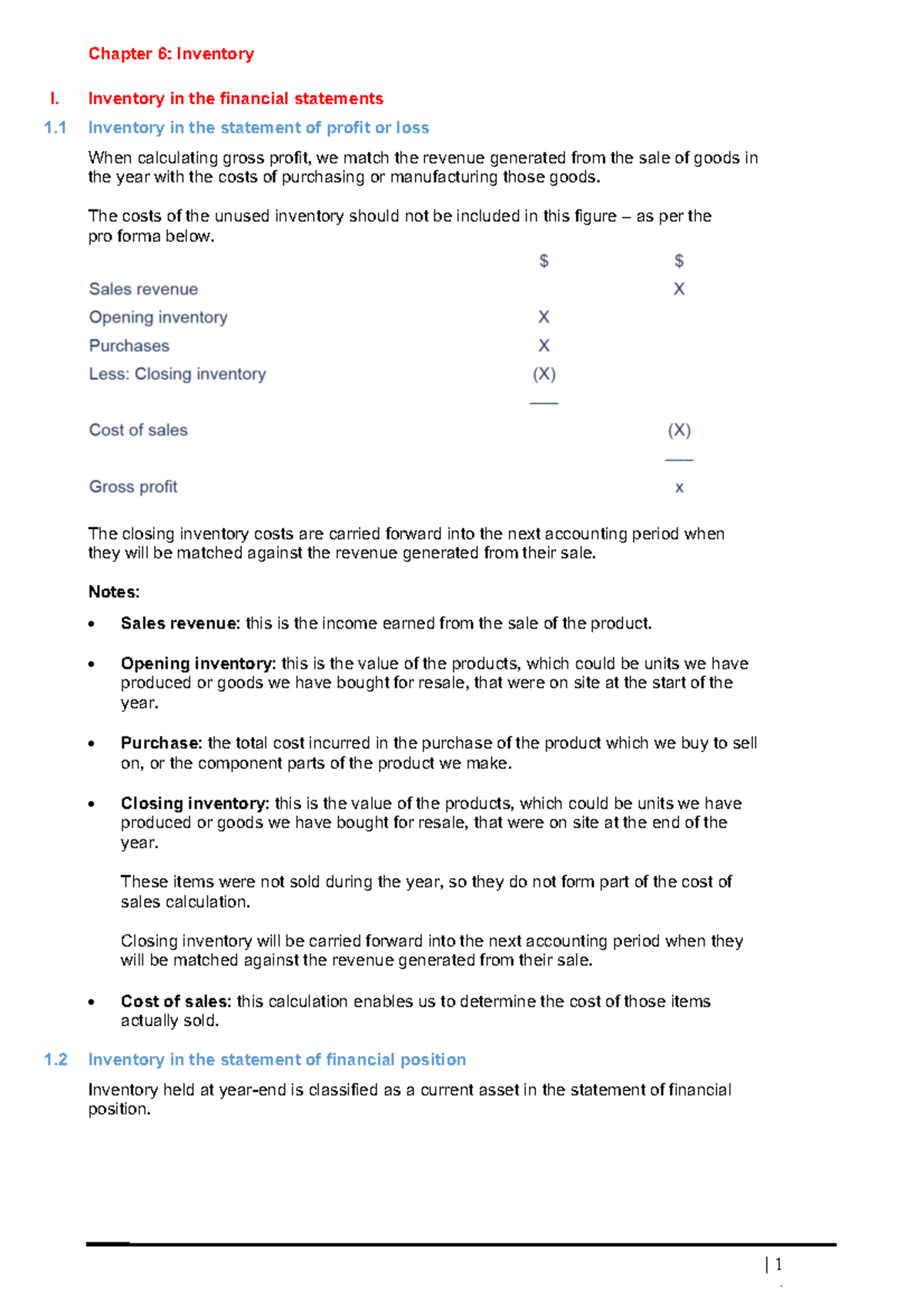 Ch 6 Inventory N4 - | 1 Chapter 6: Inventory I. Inventory in the ...