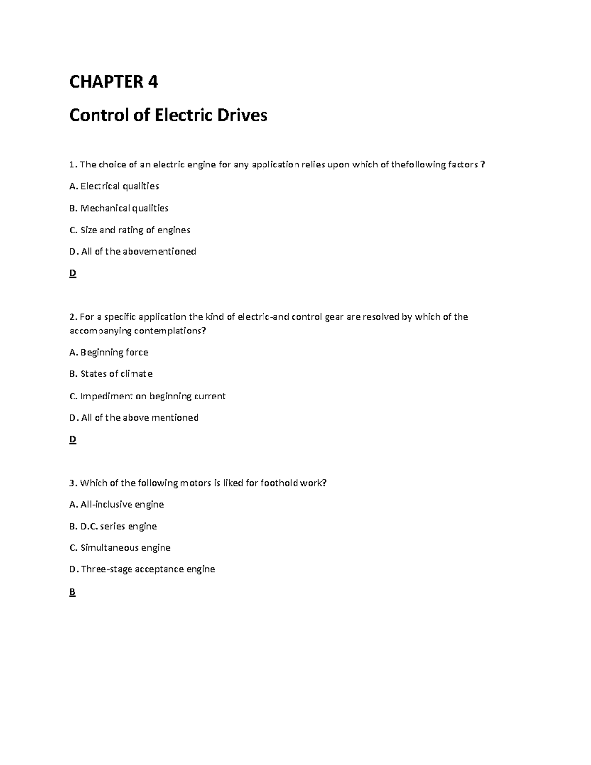 Chapter 4 Control of Electric Drives CHAPTER 4 Control of Electric