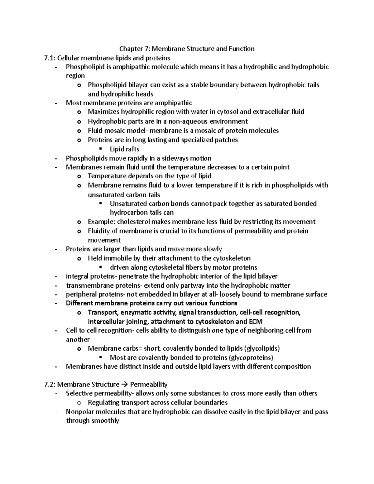 membrane-structure-and-function-studocu