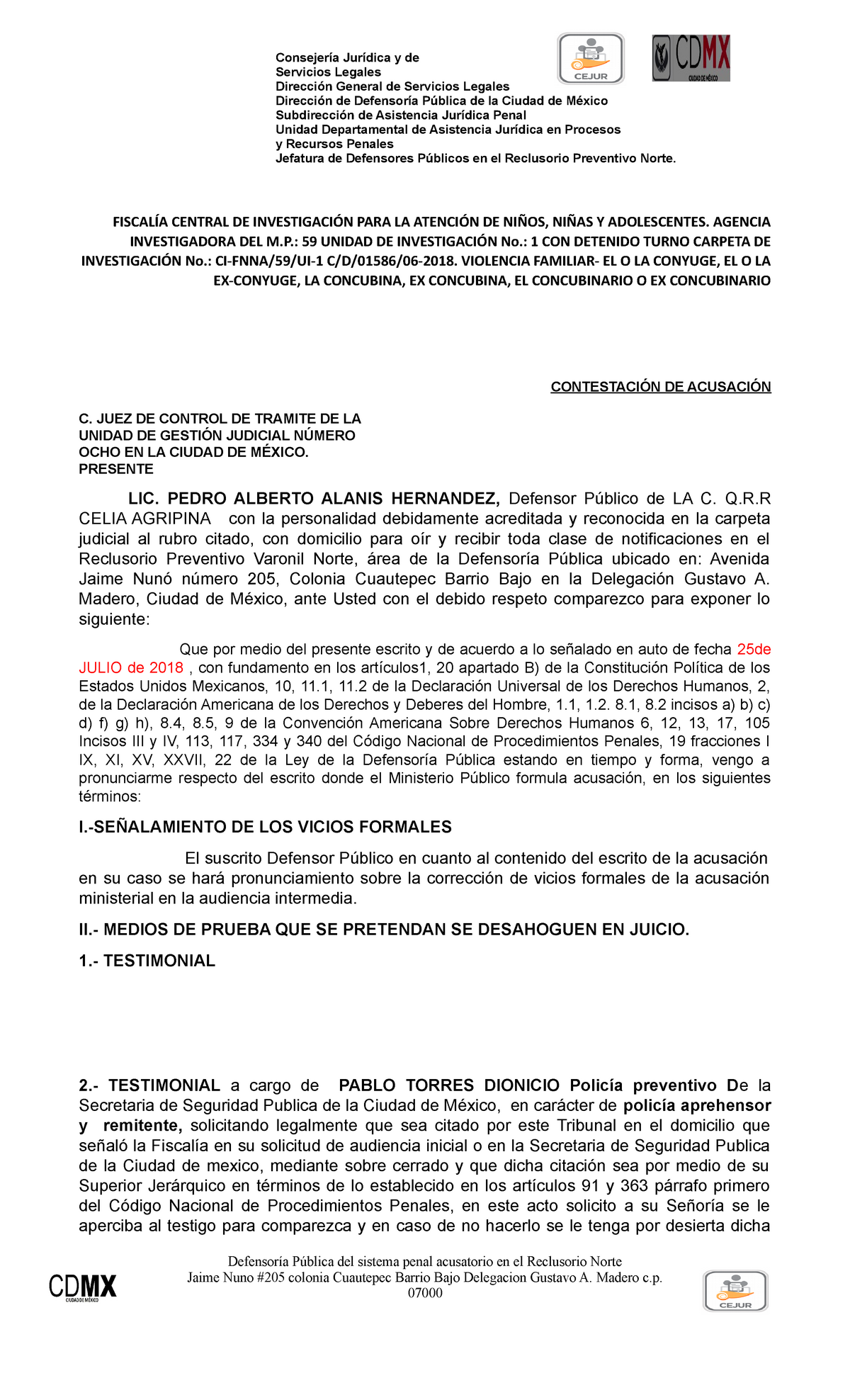 Introducir 40+ imagen modelo de contestacion de acusacion penal en mexico