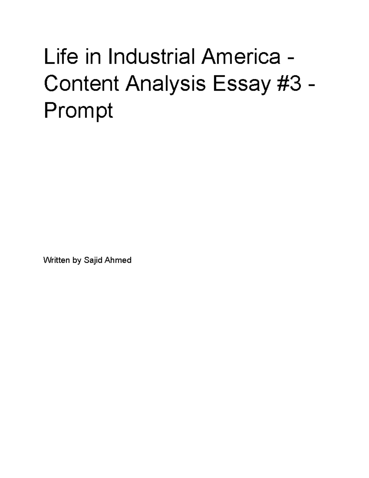 The West - Content Analysis Essay #2 - Prompt - Copy - AMH 2020 - Life ...