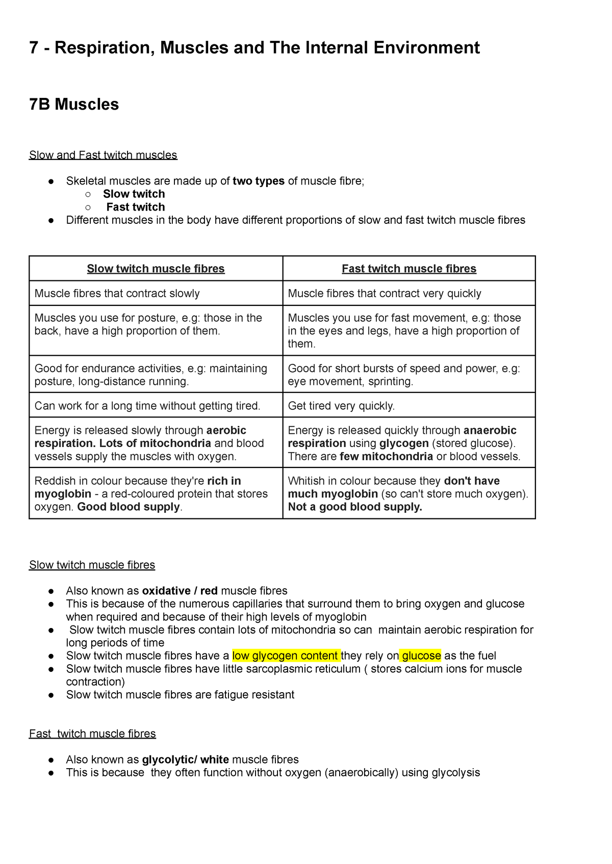 UNIT 5 IAL - Slow and fast twitch - 7 - Respiration, Muscles and The ...