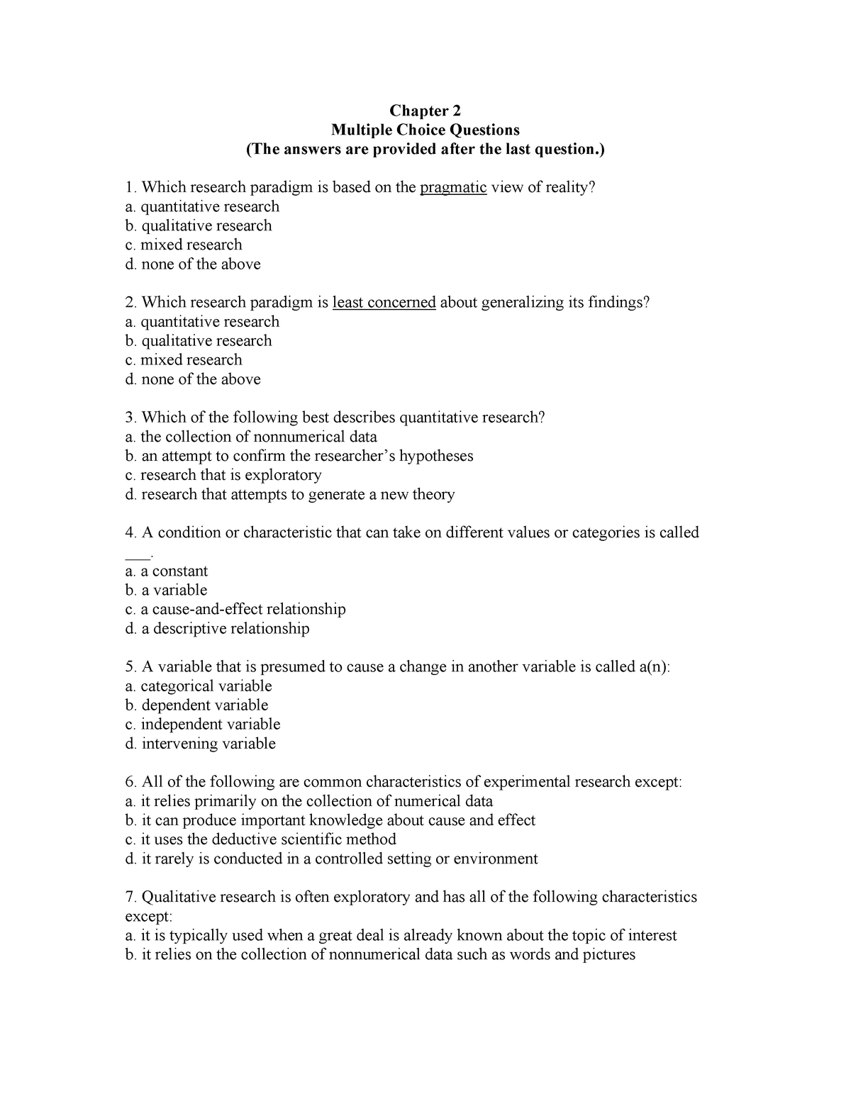 research methods psychology practise questions