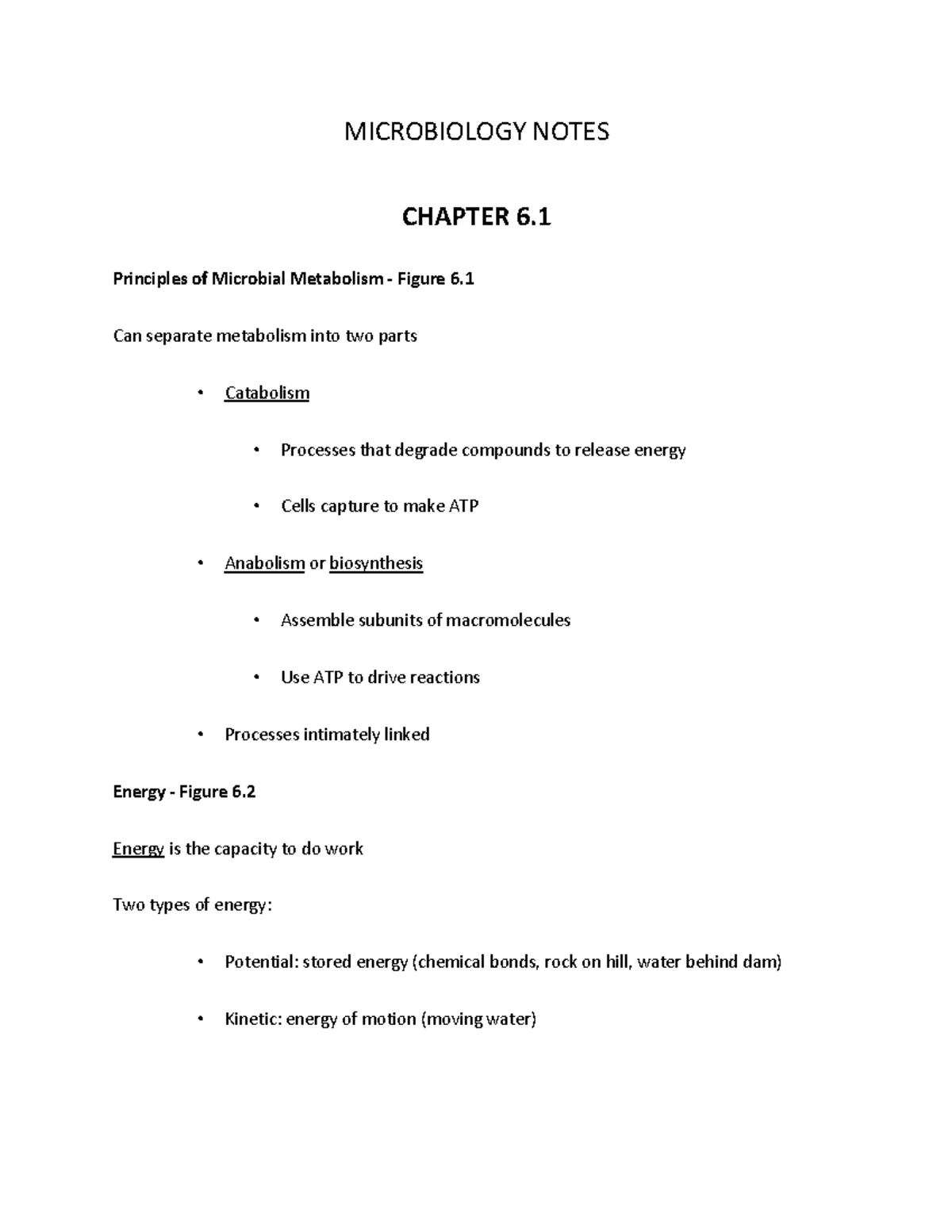 Microbiology Notes 6 - MICROBIOLOGY NOTES CHAPTER 6. Principles Of ...