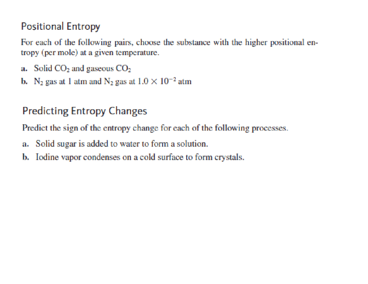Ch. 17 lecture examples - Positional Entropy For each of the following ...