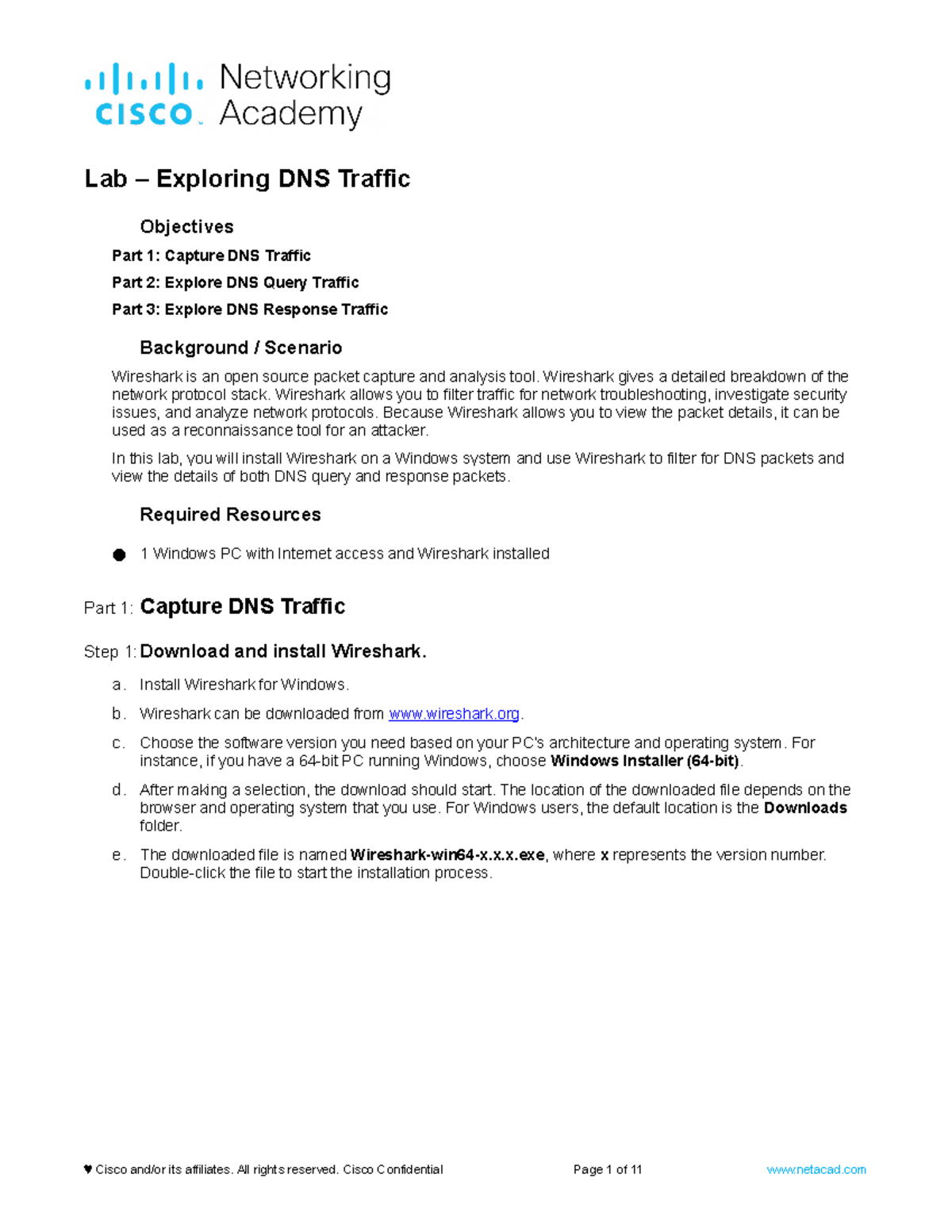IT0005LaboratoryExercise9 Lab Exploring DNS Traffic Objectives
