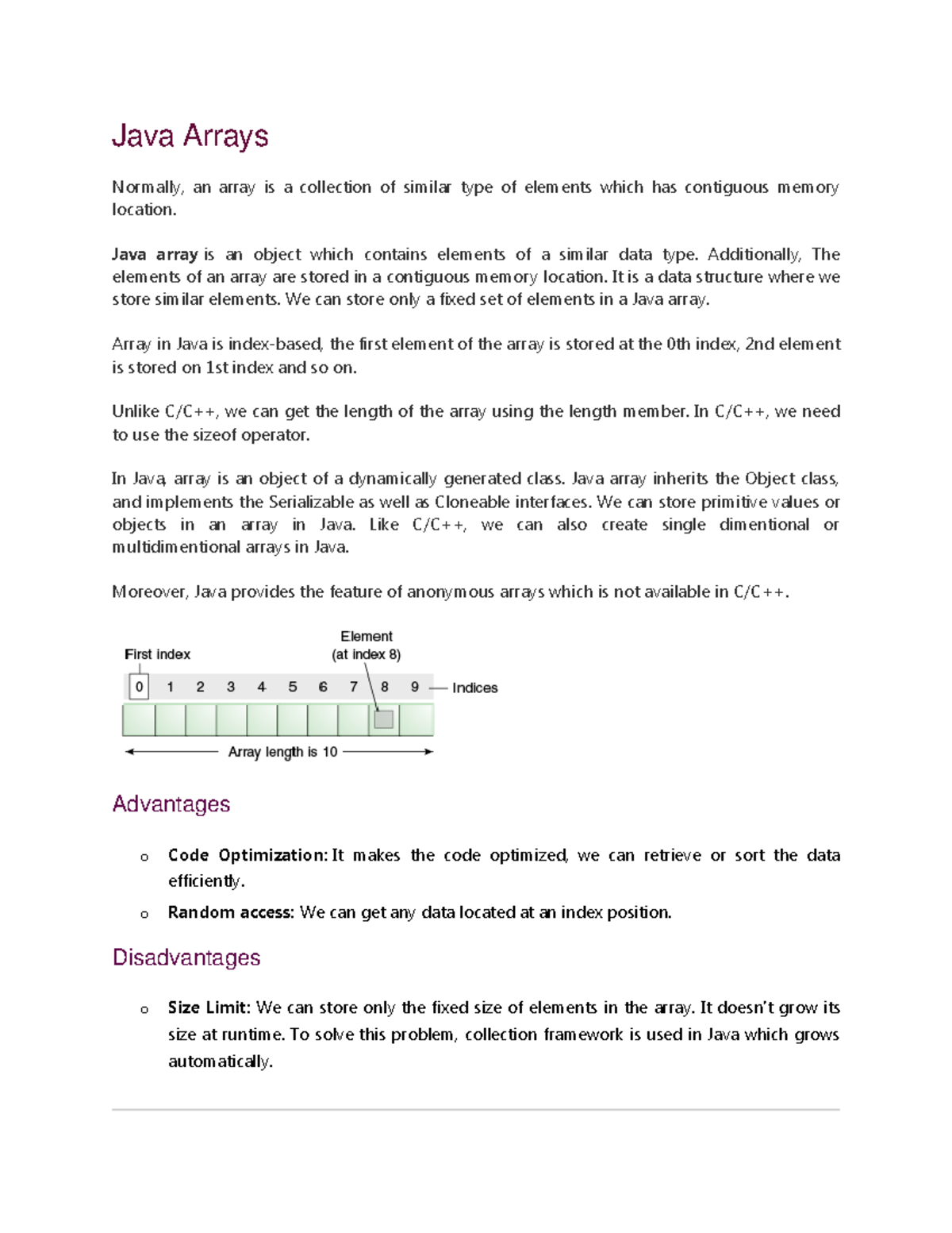 3) Array and Strings (PART-1) - Java Arrays Normally, an array is a ...