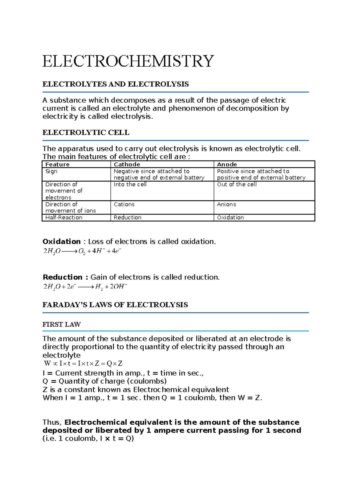 Electro Chemistry Galudgui Electrochemistry Electrolytes And