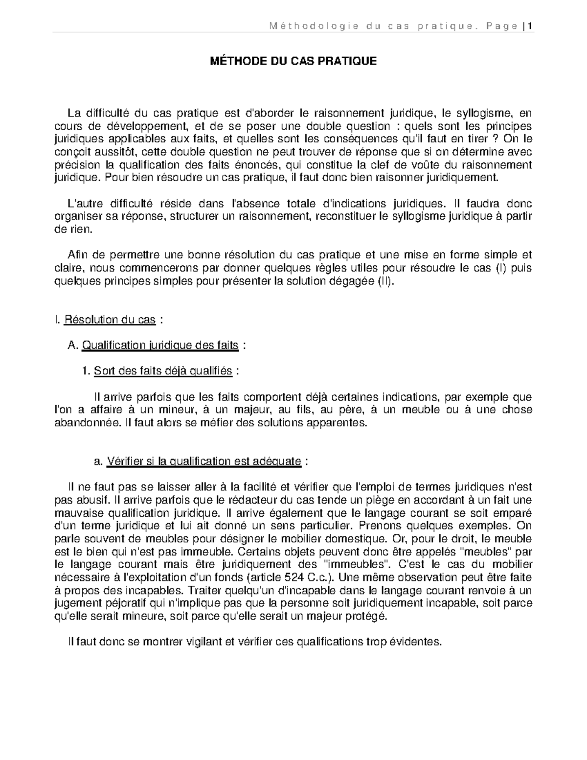 M Thode Du Cas Pratique M Thode Du Cas Pratique La Difficult Du Cas Pratique Est D Aborder Le