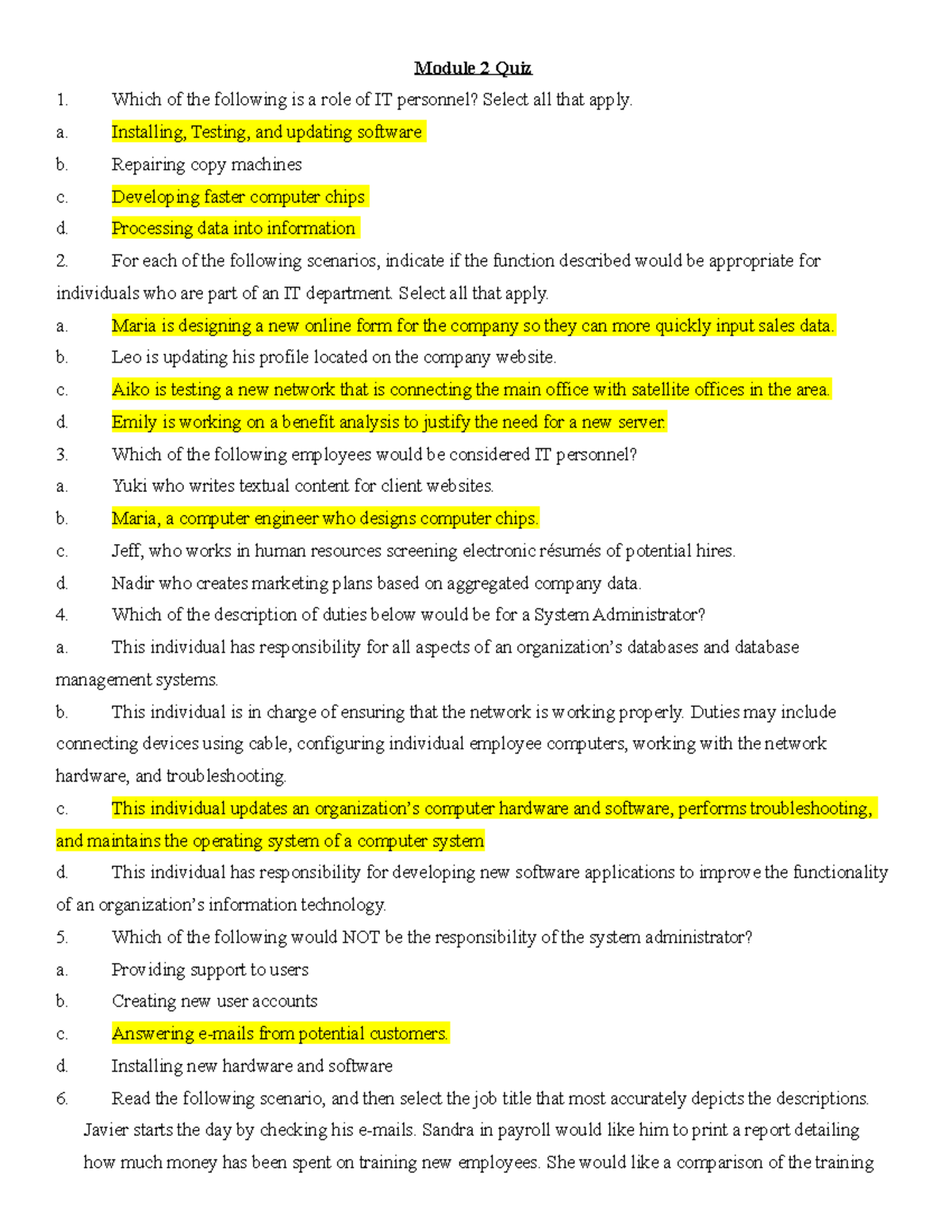 Exam 2016, Questions And Answers - Module 2 Quiz Which Of The Following ...