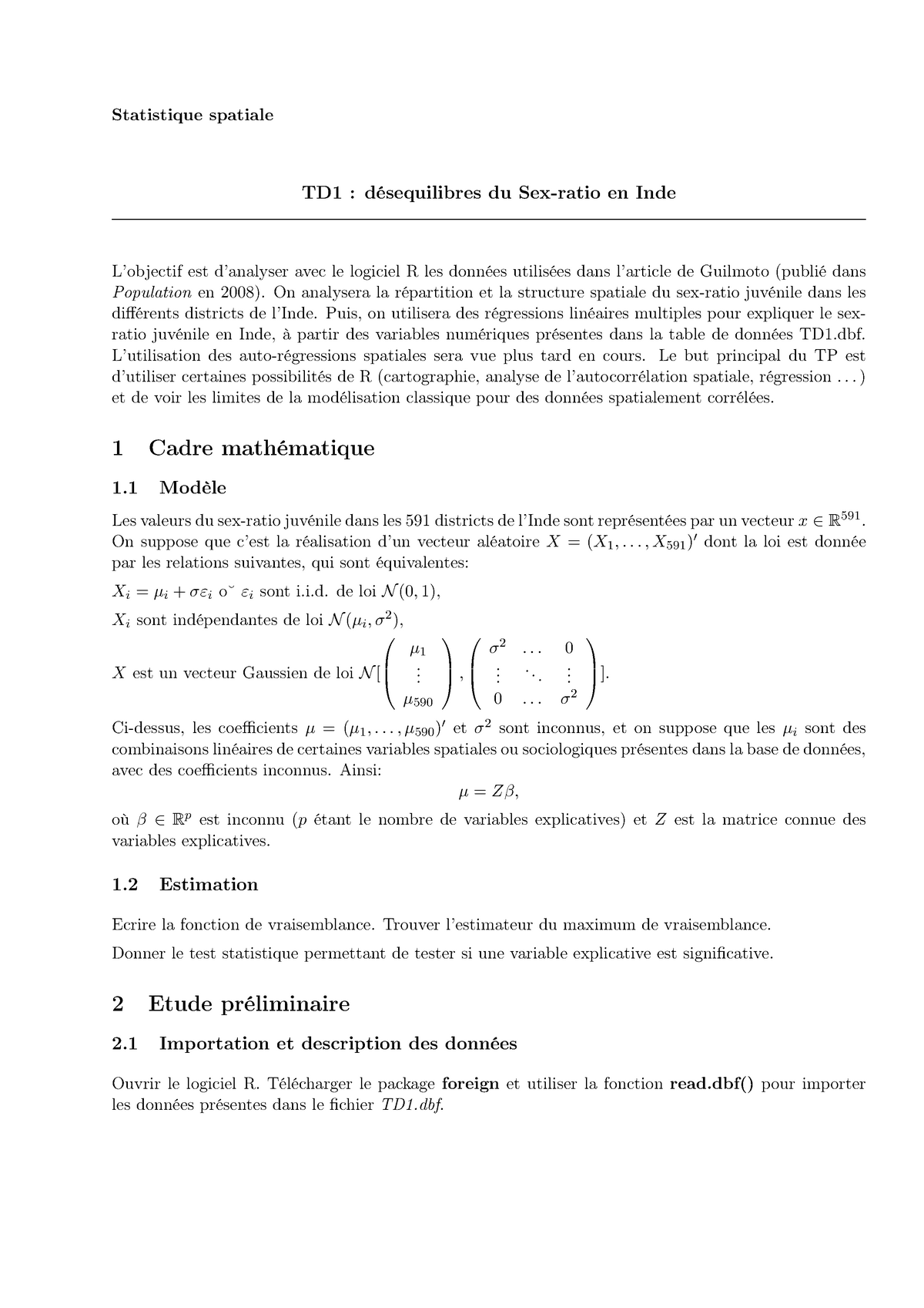 Td1 Master Massmiashs Statistique Spatiale Td1 Désequilibres Du Sex Ratio En Inde L 9883