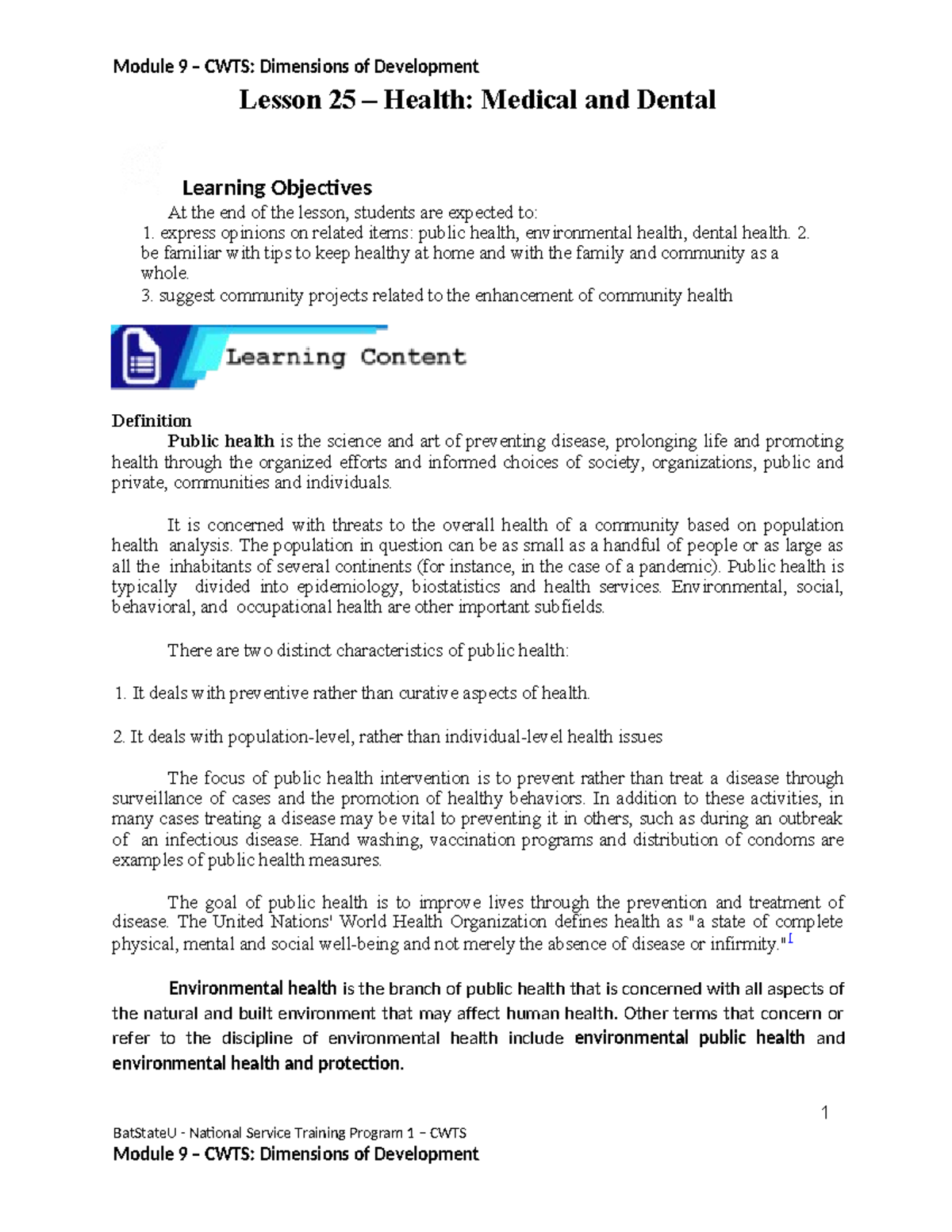 MAIN Topic 9 CWTS Dimensions of Development - Module 9 – CWTS ...