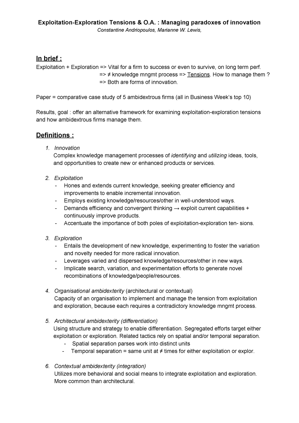 I1 Exploitation Exploration Managing Paradoxes Of - 