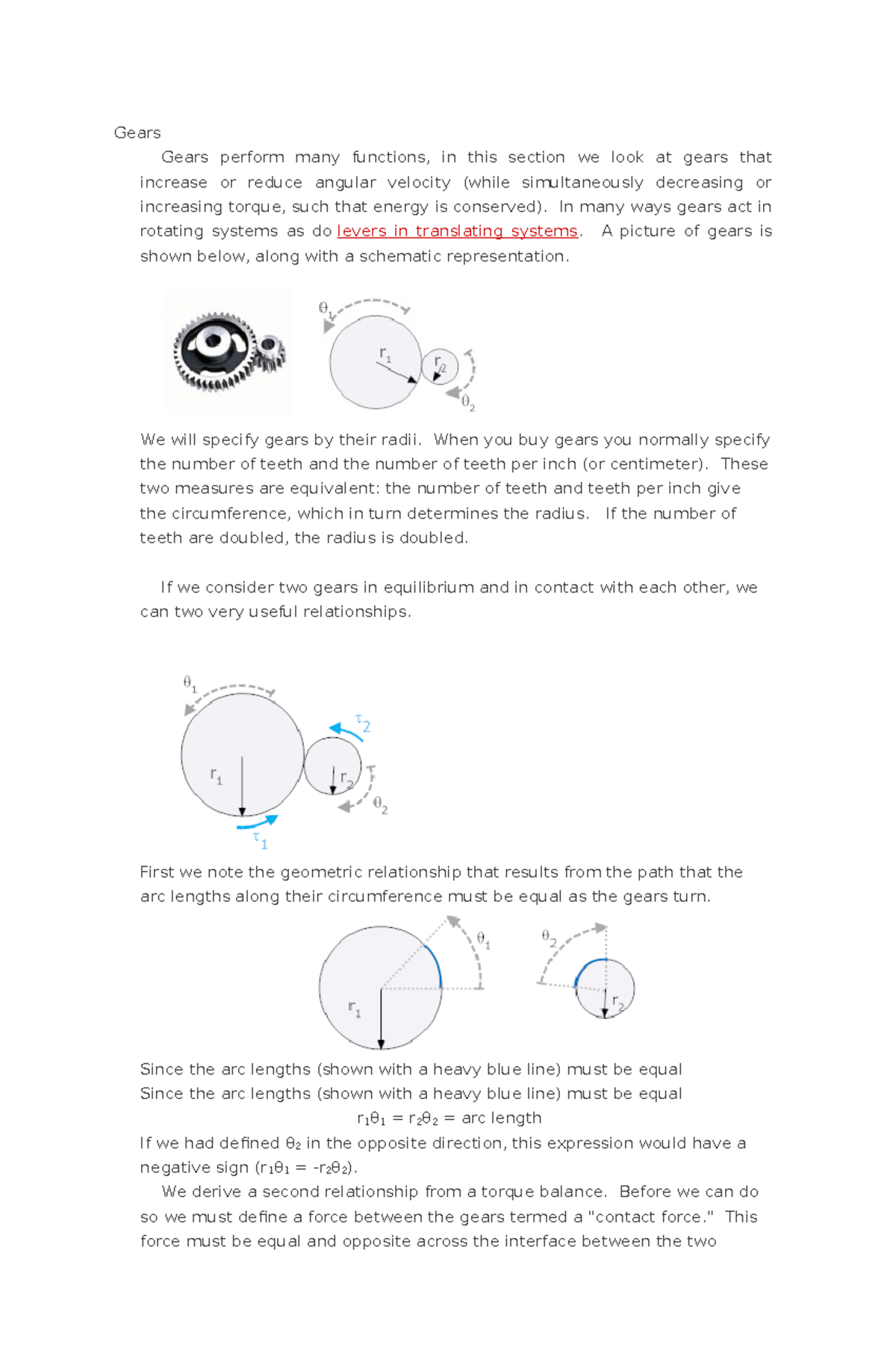Gears - MODULE - Gears Gears perform many functions, in this section we ...