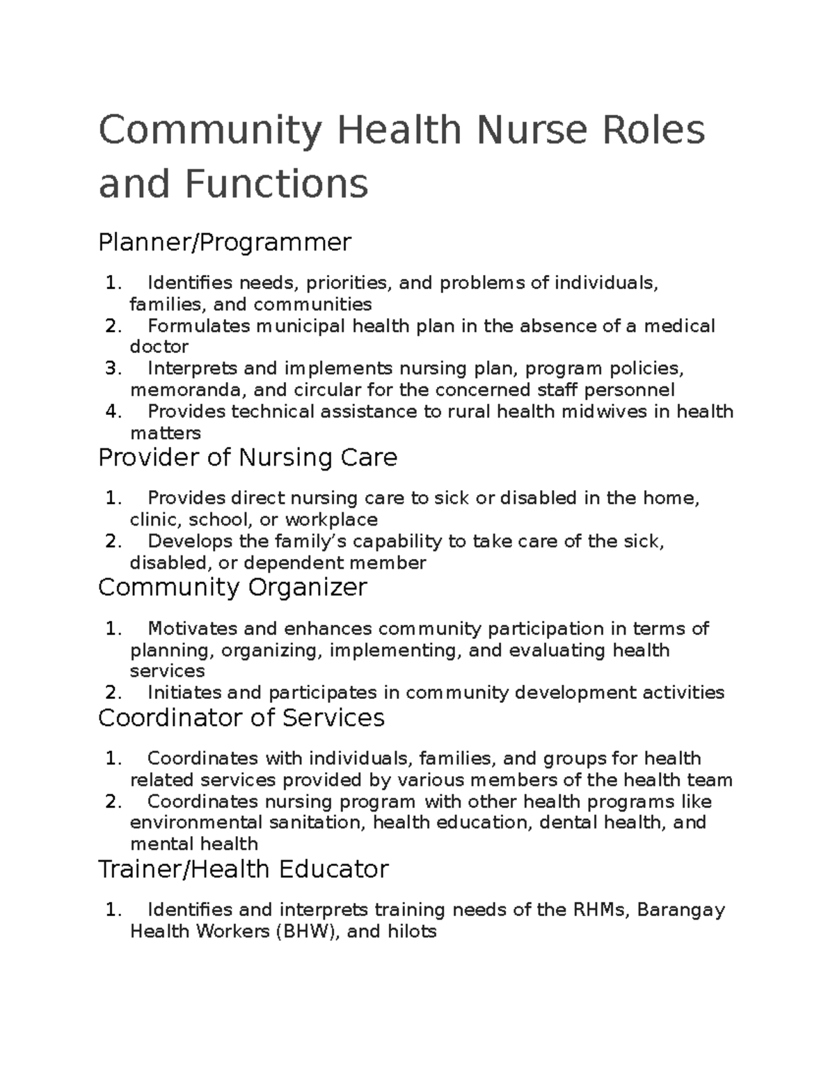 community health nursing thesis topics