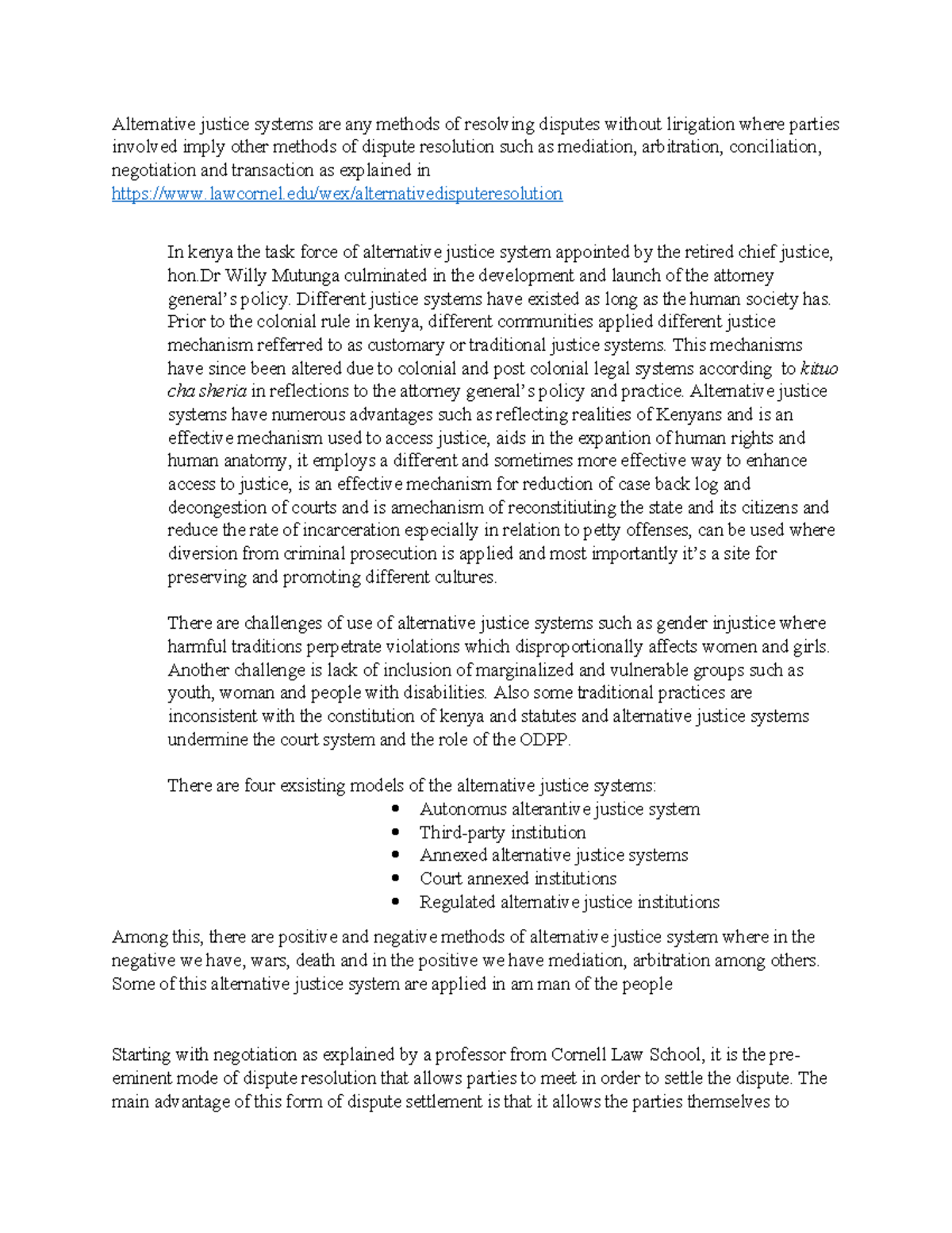 Conflict resolution and mediation - Alternative justice systems are any ...