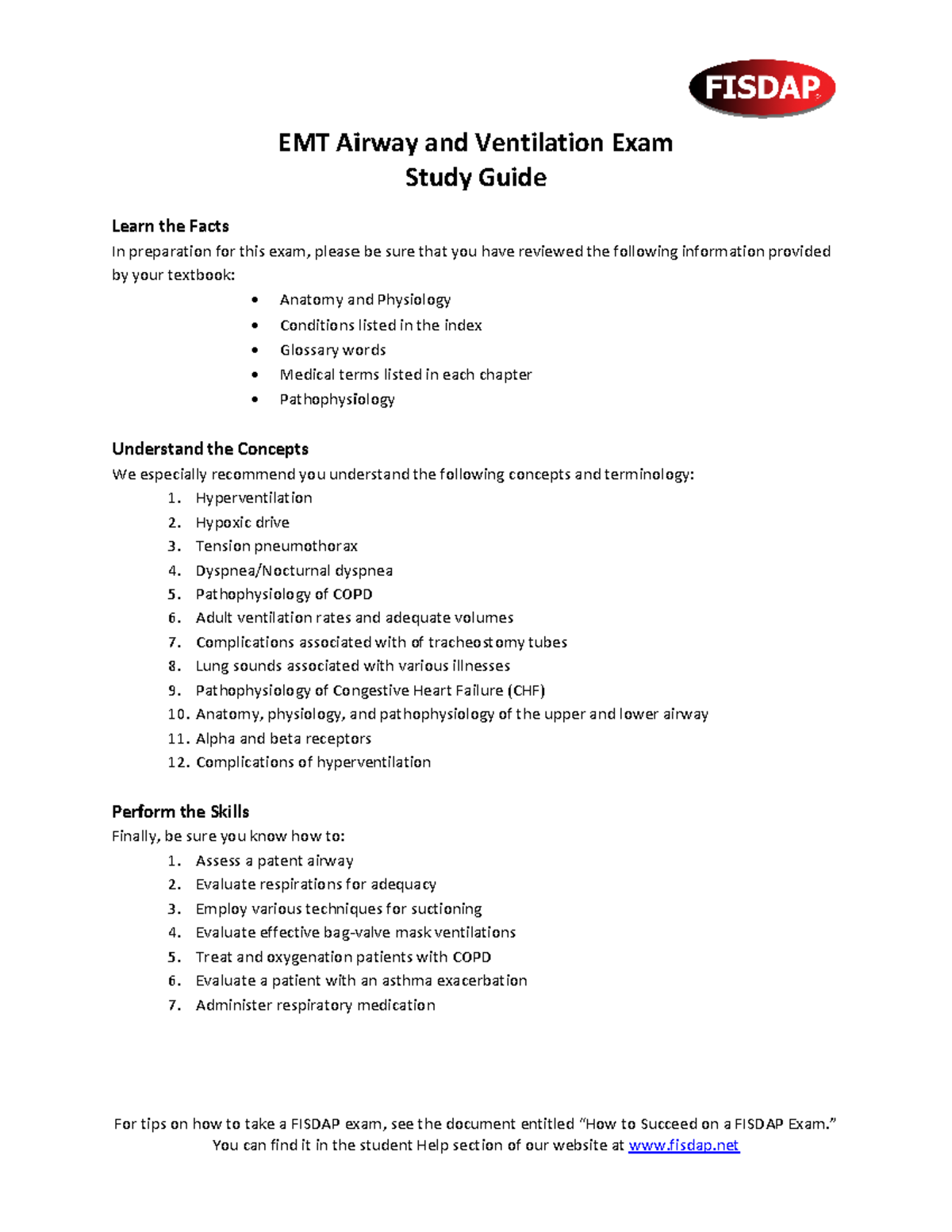 EMT Airway Exam Study Guide. For Airway - For Tips On How To Take A ...