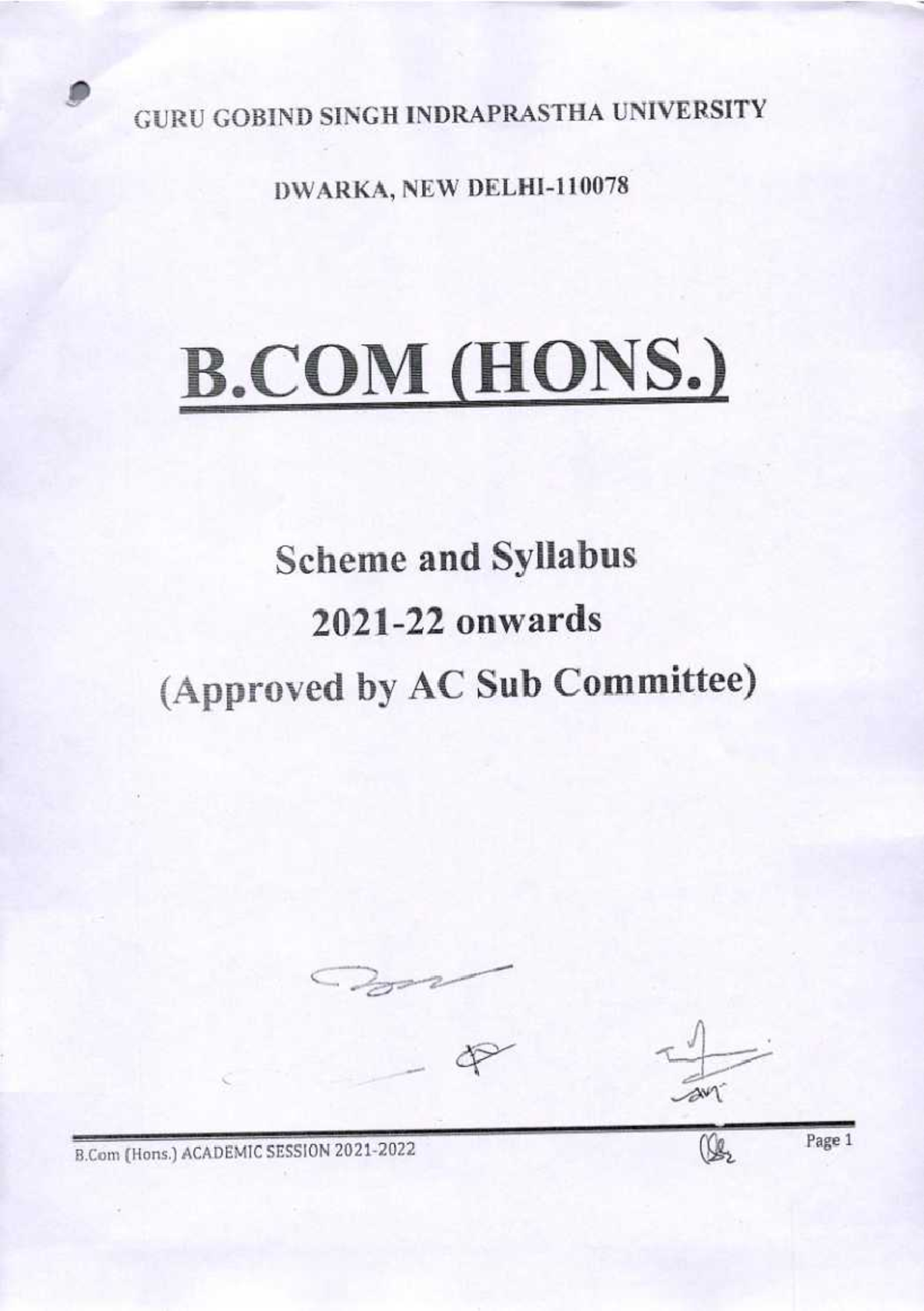 Syllabus Of Bcom - B.com(hons) - Studocu