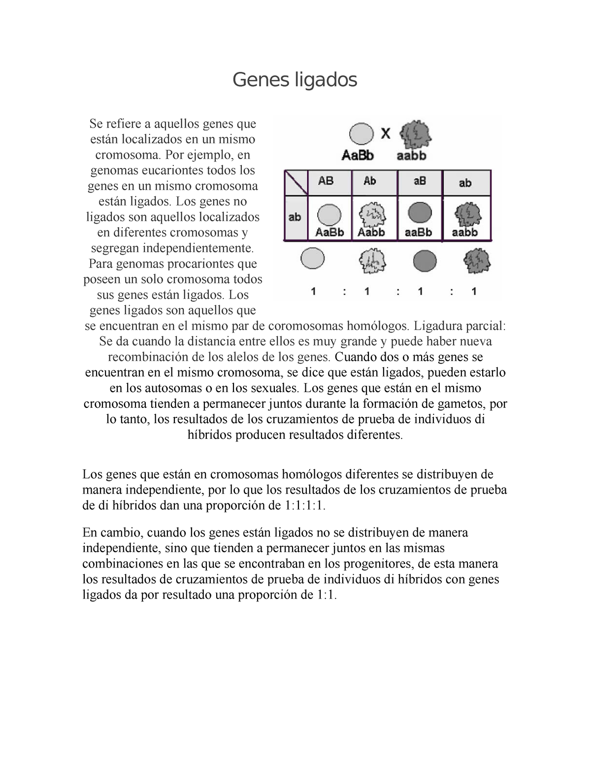 Genes Ligados - RESUMEN PARA PARCIAL - Genética De Poblaciones - UP ...