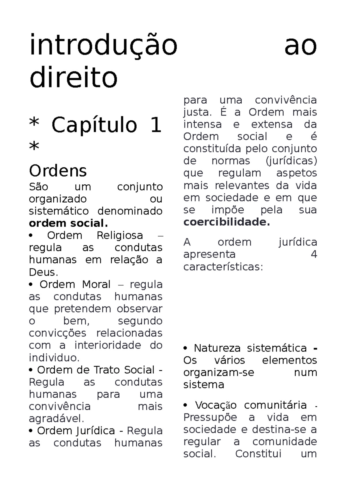 Resumos Teste 1 Introdução Ao Direito - Introdução Ao Direito ...