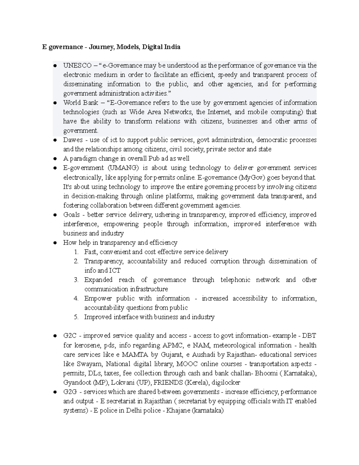 E governance - unit 4 - E government - E governance - Journey, Models ...