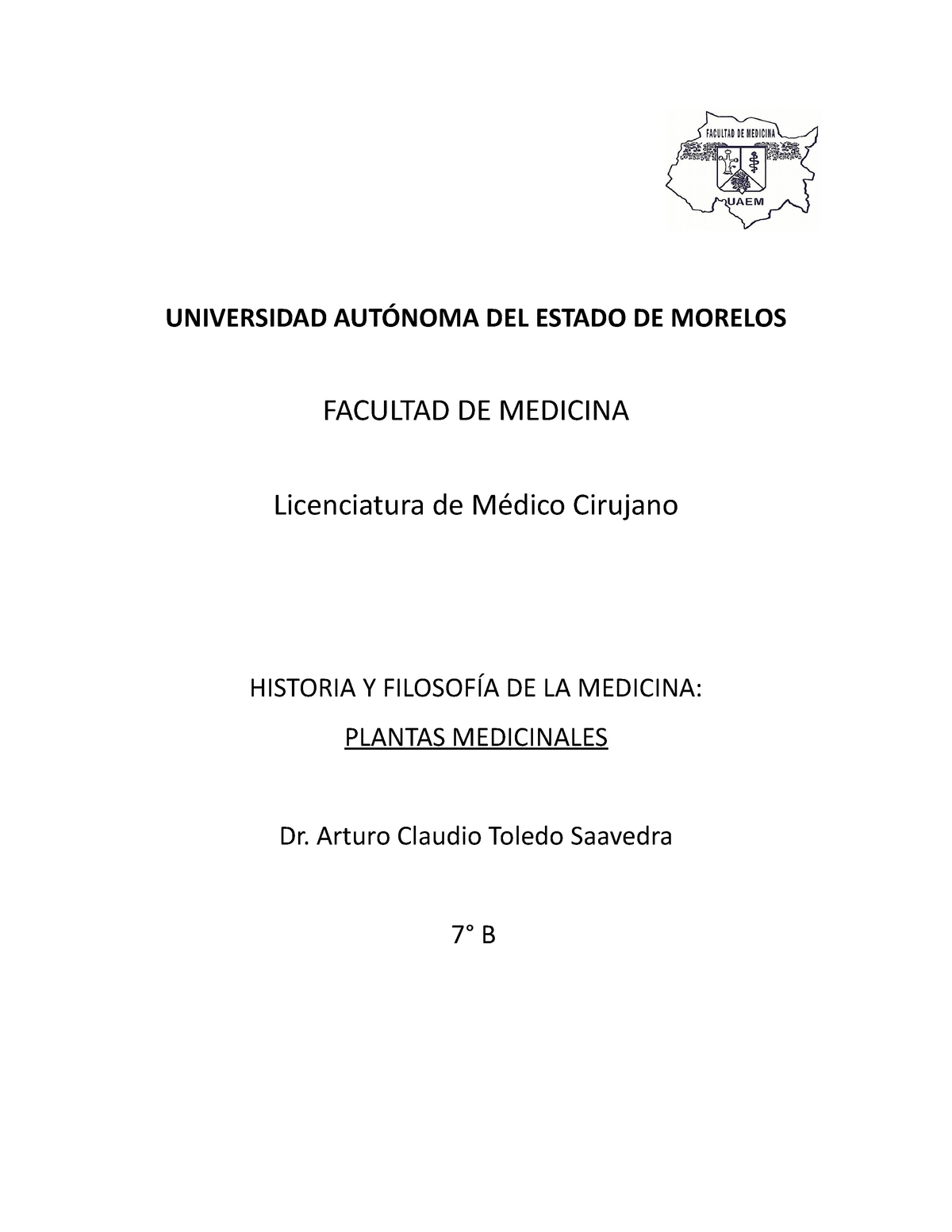 Plantas Medicinales Historia Y Filosofia De La Medicina Studocu