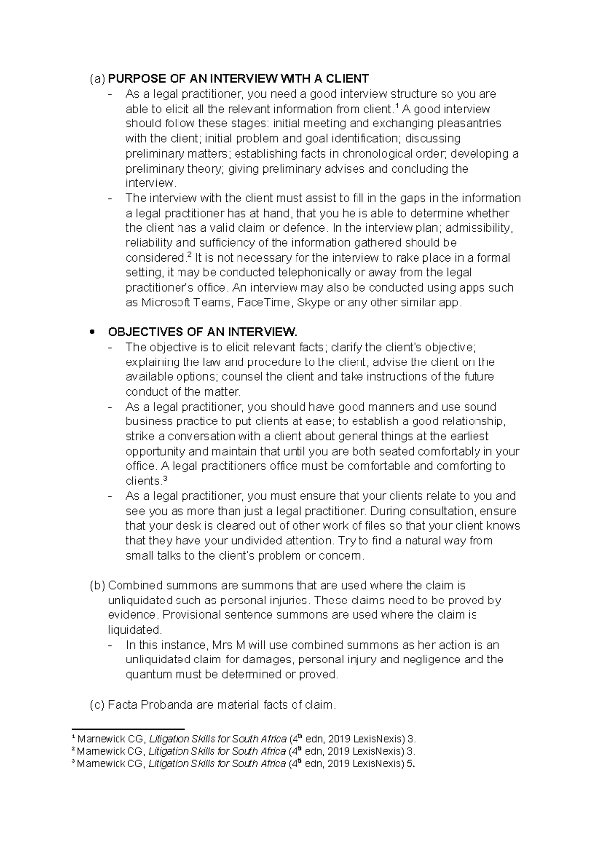 Ass 1 - Semester 1 assignment 1 - (a) PURPOSE OF AN INTERVIEW WITH A ...