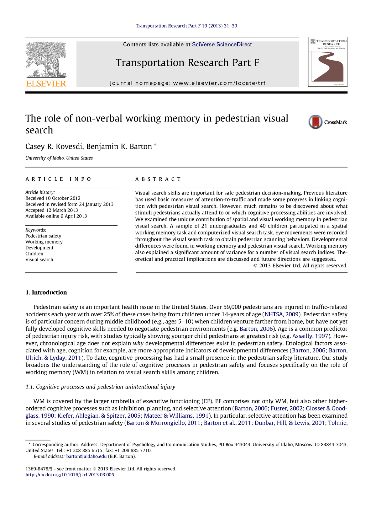 kovesdi-barton-2013-the-role-of-non-verbal-working-memory-in