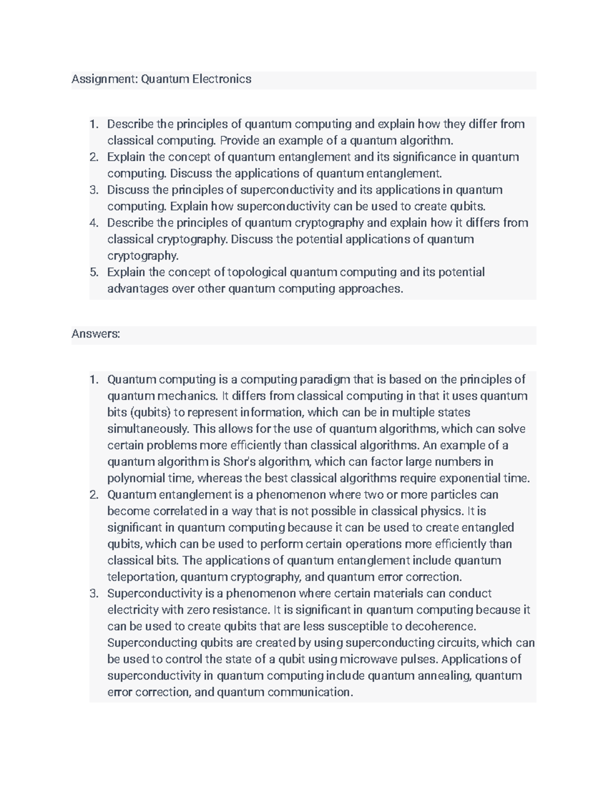 Assignment Quantum Electronics - Assignment: Quantum Electronics ...