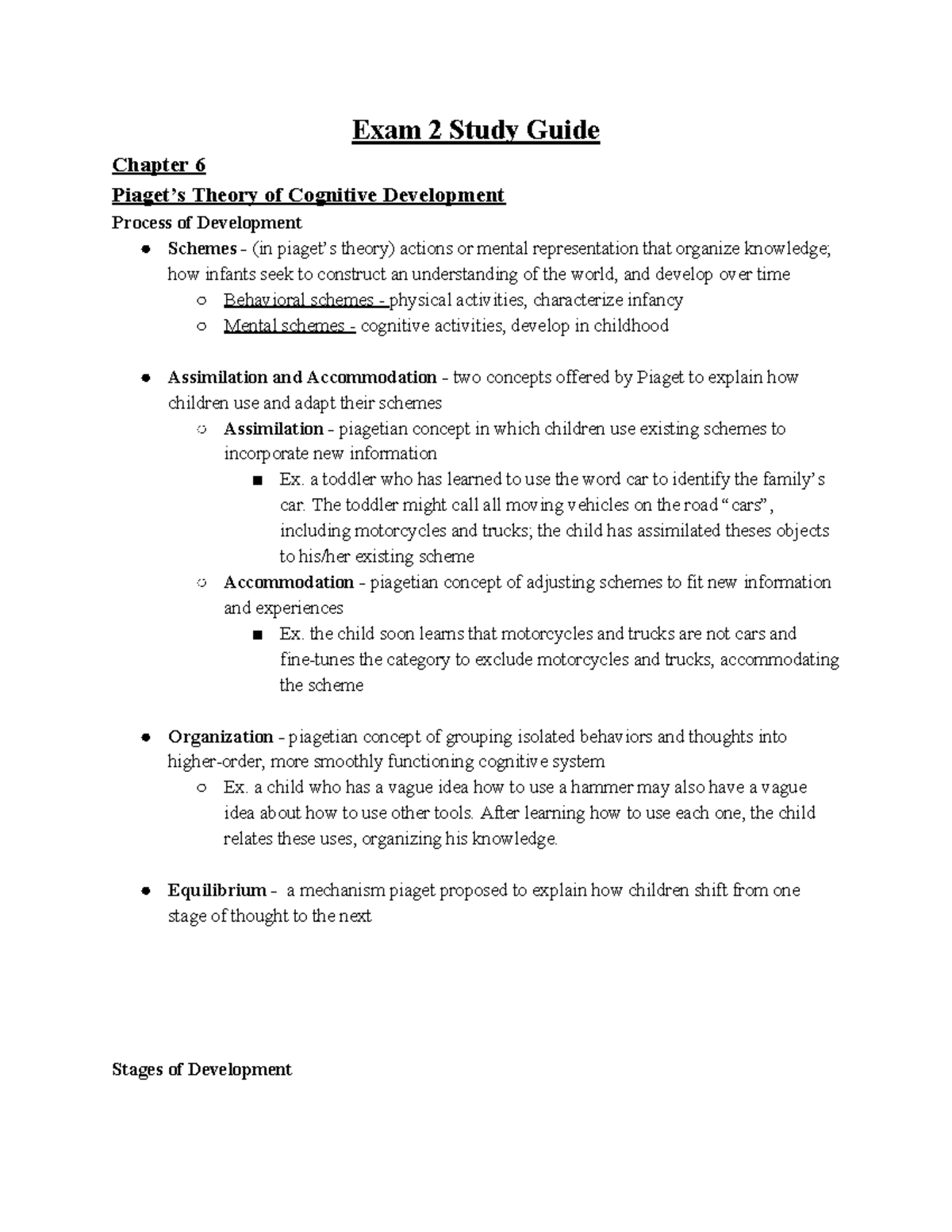 HDFS EXAM 2 studyguide notes Exam 2 Study Guide Chapter 6