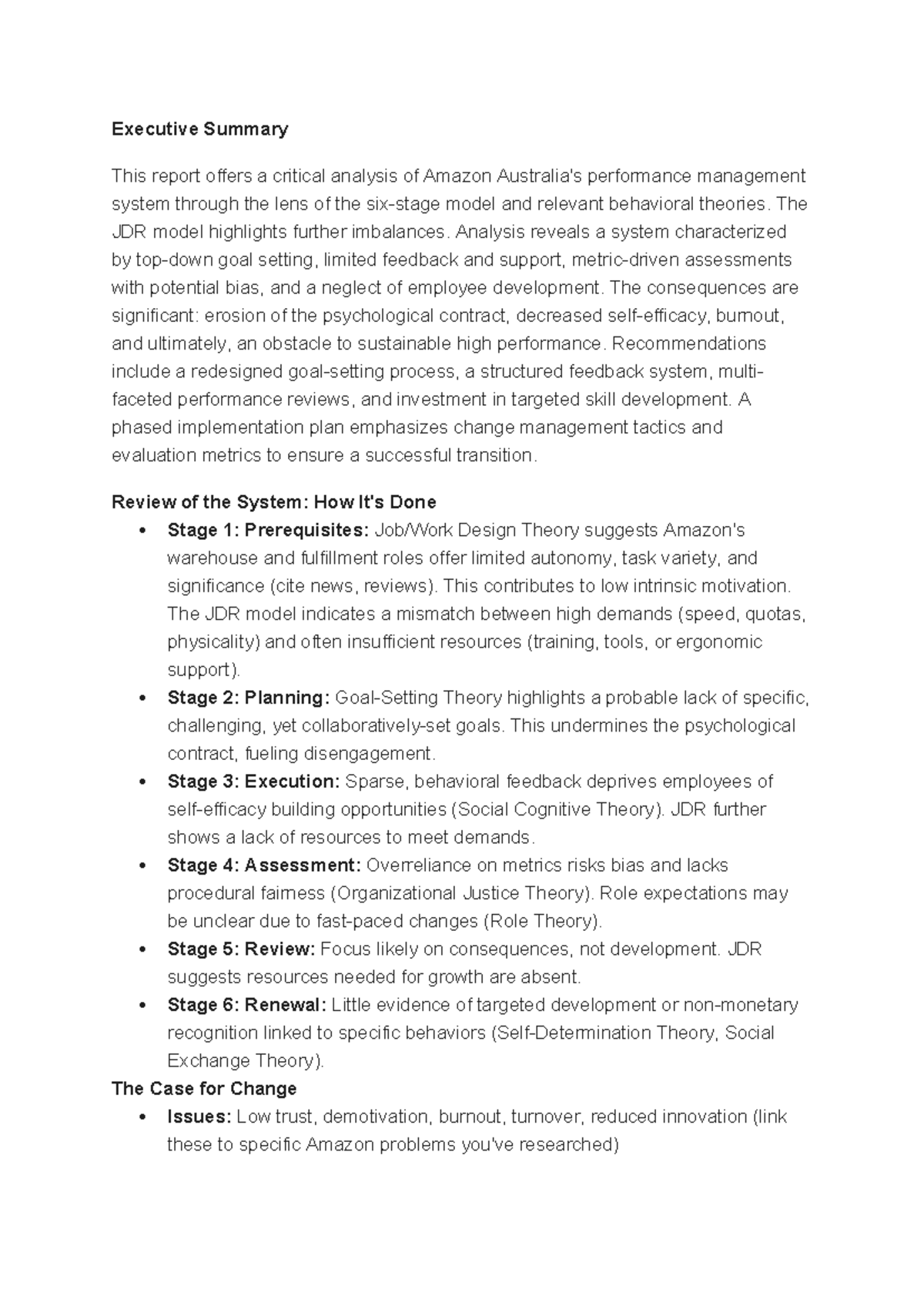 MGB232 - A1 draft - Executive Summary This report offers a critical ...