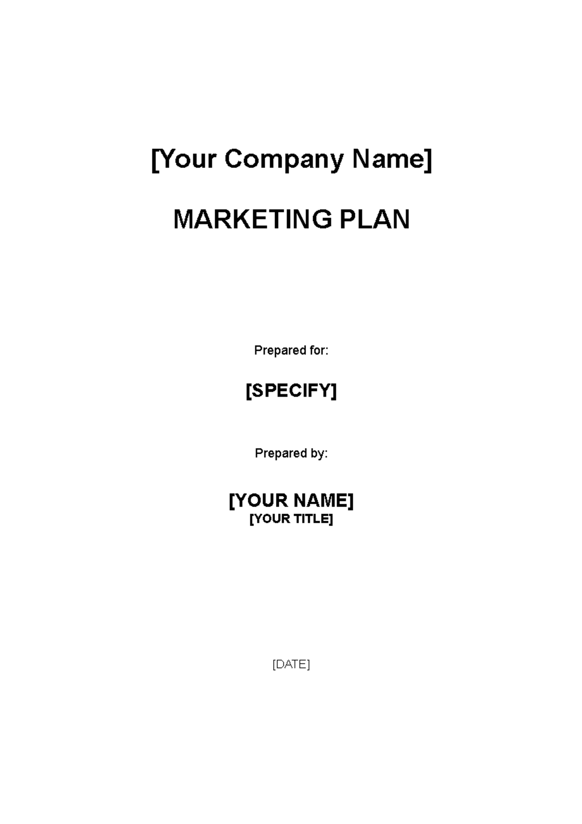 Marketing Plan for business very detailed - [Your Company Name ...