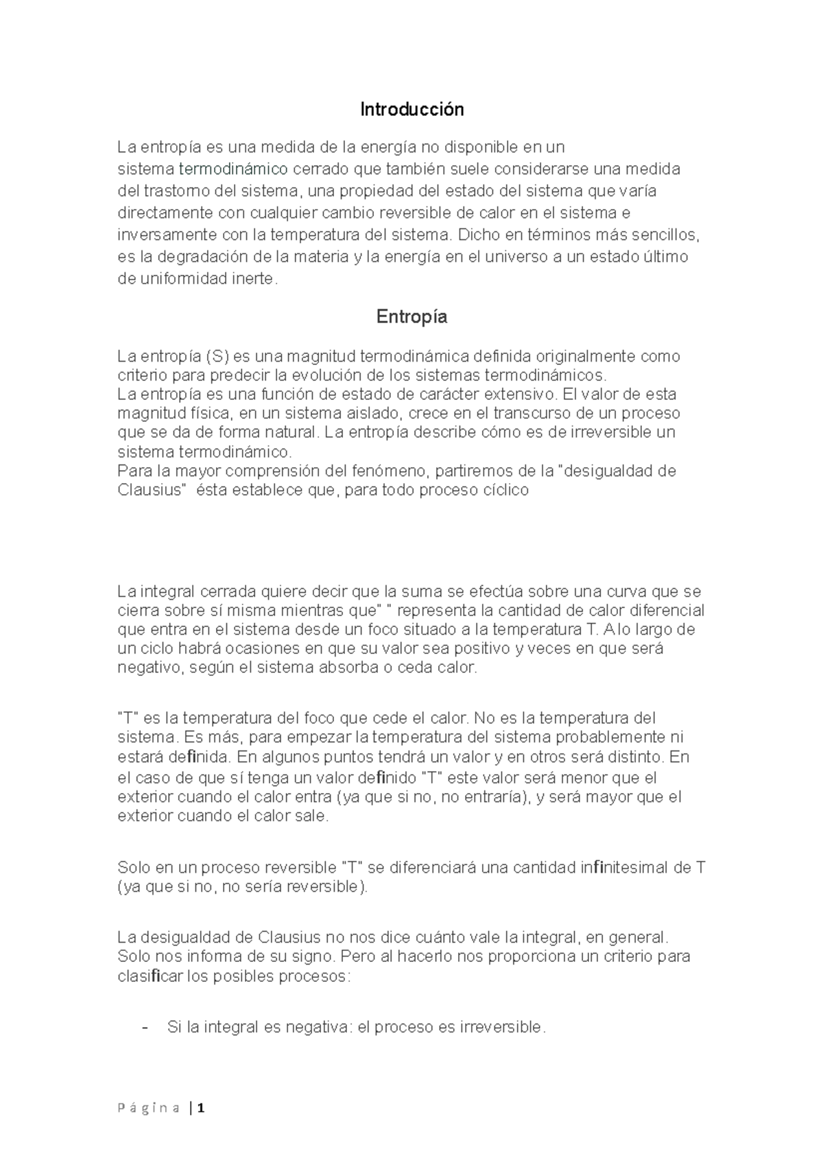 La entropía es una de las magnitudes más importantes de la ...