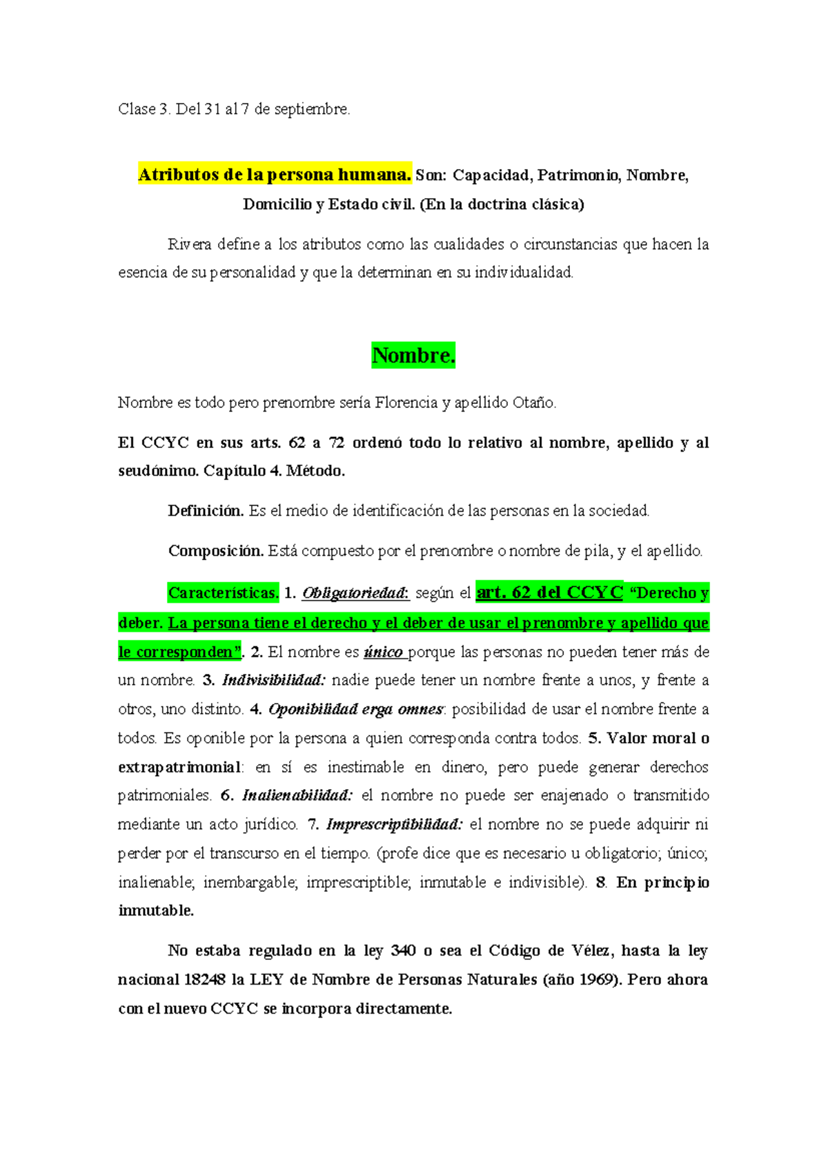 Atributos DE LA Persona Humana - Clase 3. Del 31 al 7 de septiembre ...