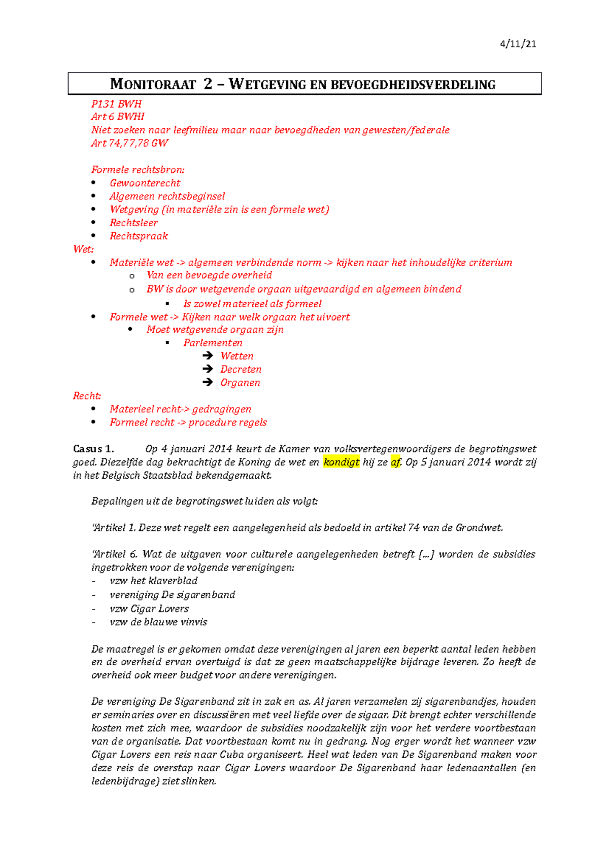 Monitoraat 2: Wetgeving En Bevoegdheidsverdeling - MONITORAAT 2 ...