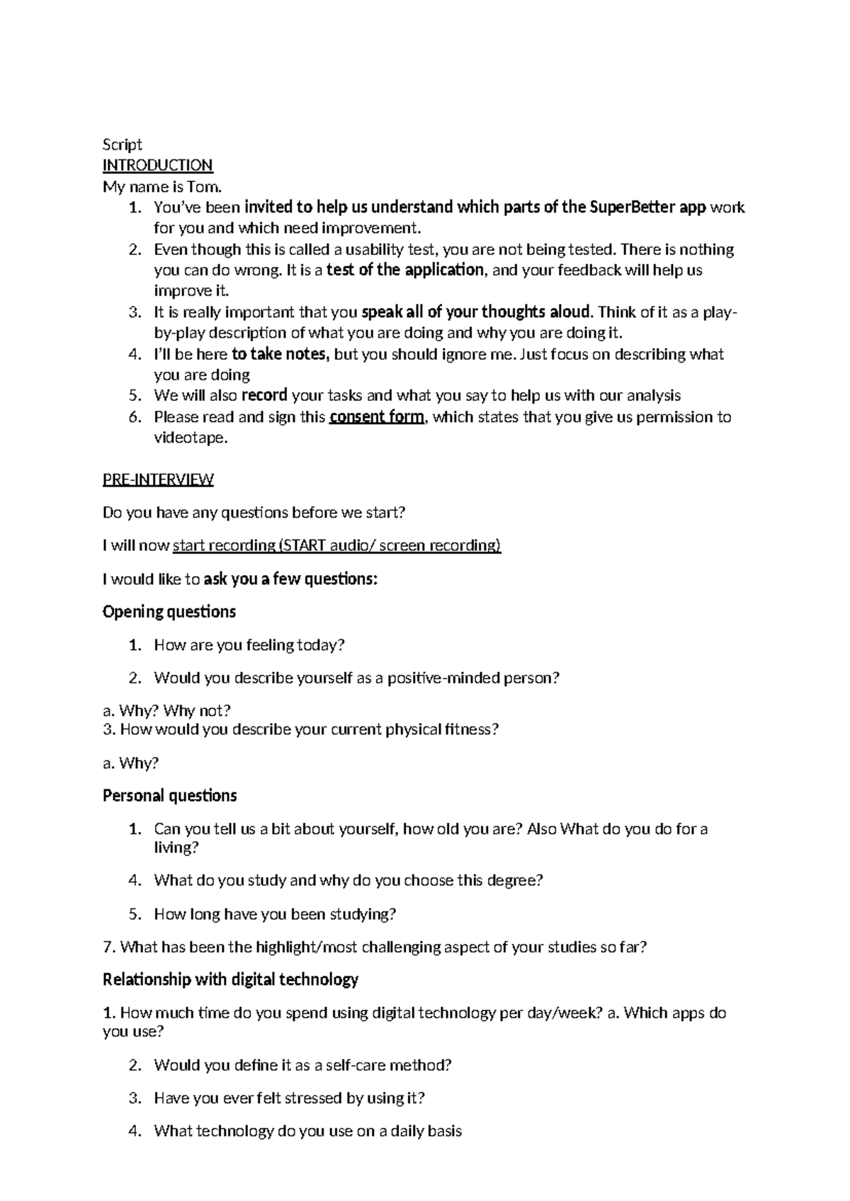 Script - Script INTRODUCTION My name is Tom. 1. You’ve been invited to ...