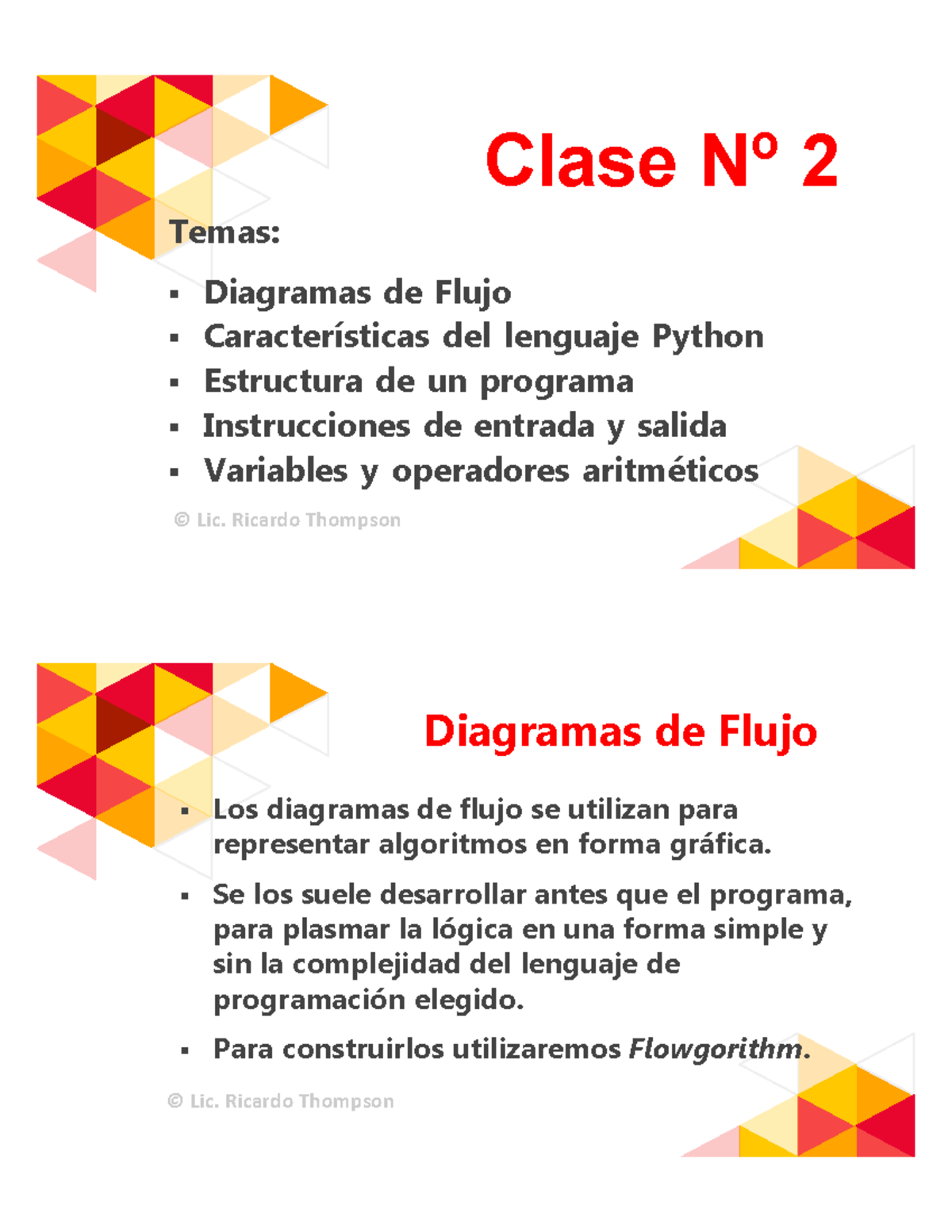 Fd I Clase 02 - Clase Nº 2 Temas: ß Diagramas de Flujo ß ...