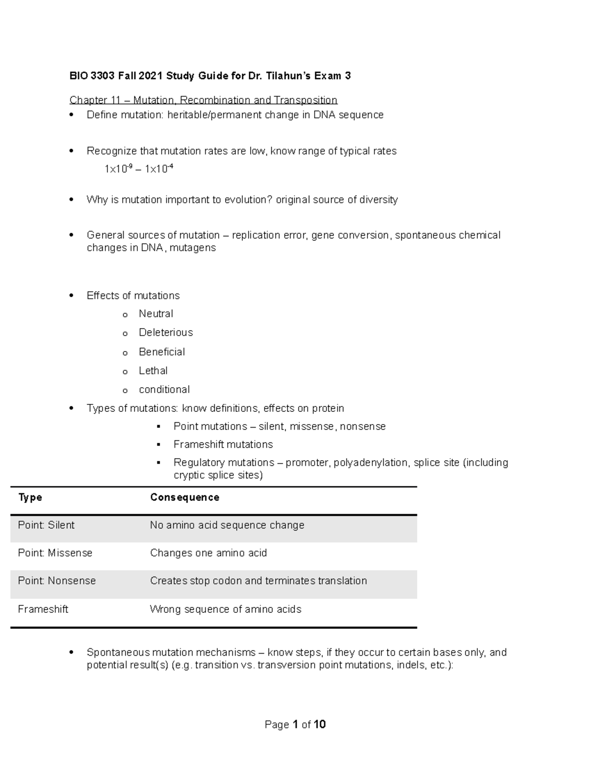 3303 study guide for Exam 3 evenings YT F21 23Nov21 - BIO 3303 Fall ...
