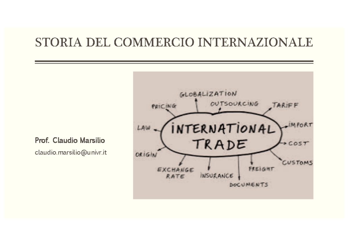1. Storia del Commercio Internazionale 1500-1650 slide - STORIA DEL