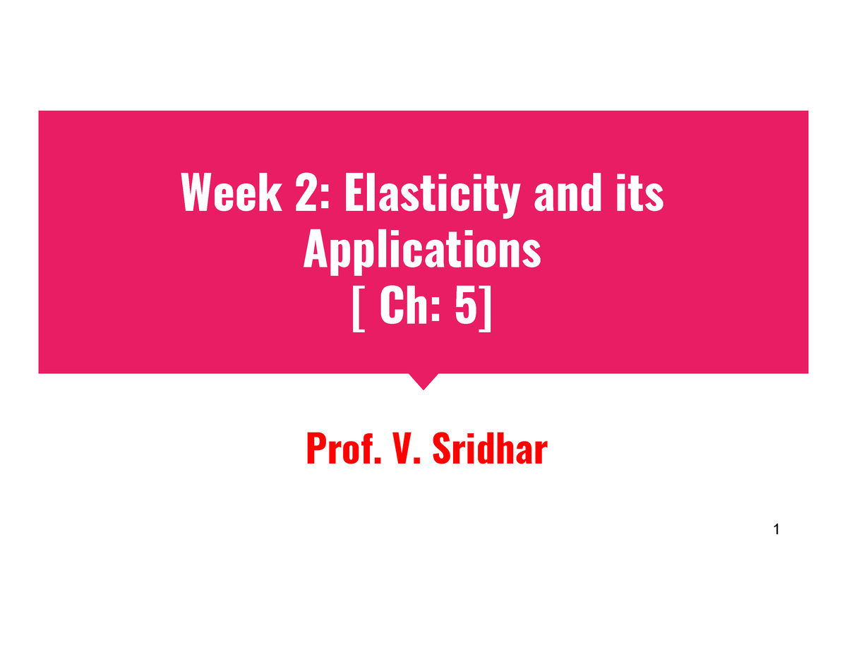 W2 Elasticity - Title. - Week 2: Elasticity And Its Applications [ Ch ...