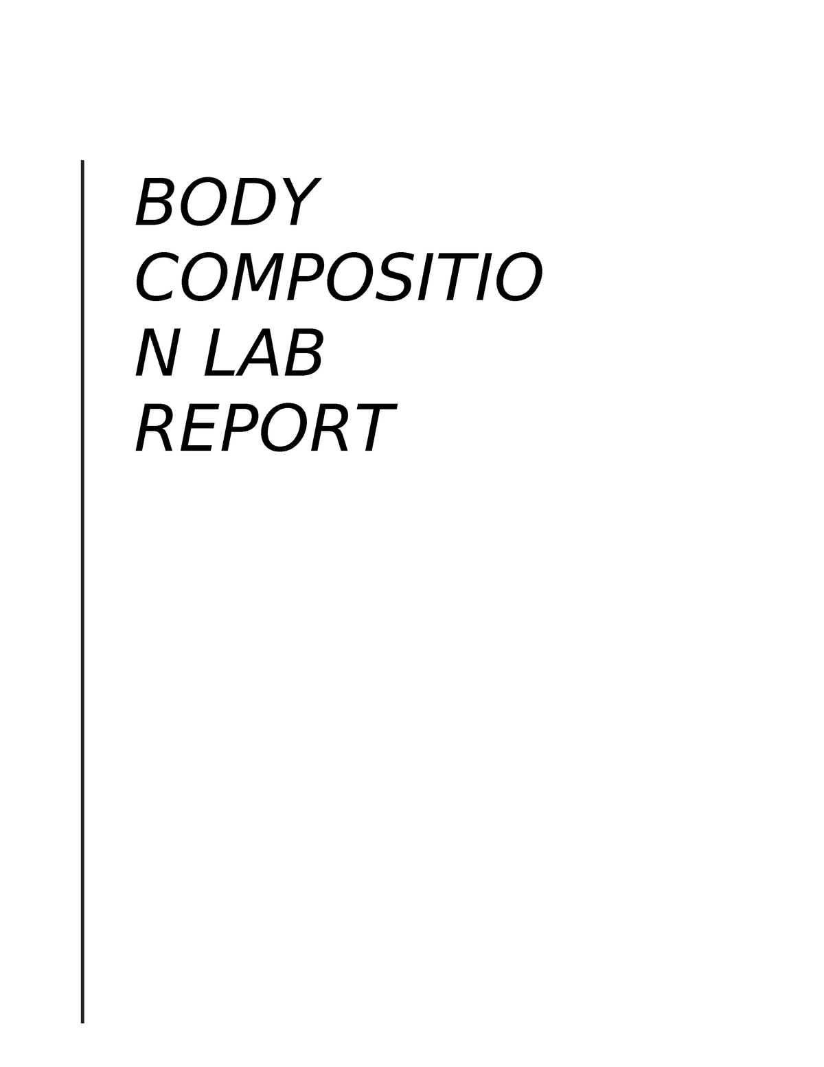 body composition lab report