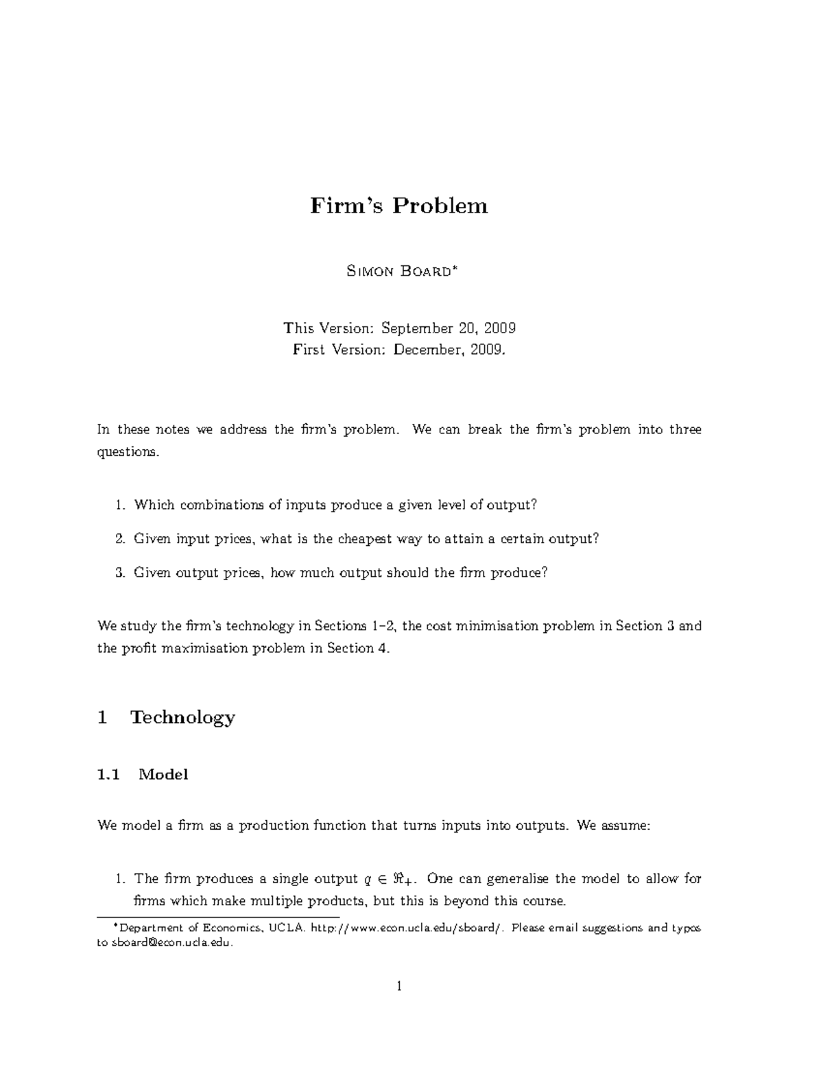 Econ11 09 lecture 5 - firm problem - Econ 11 - UCLA - Studocu