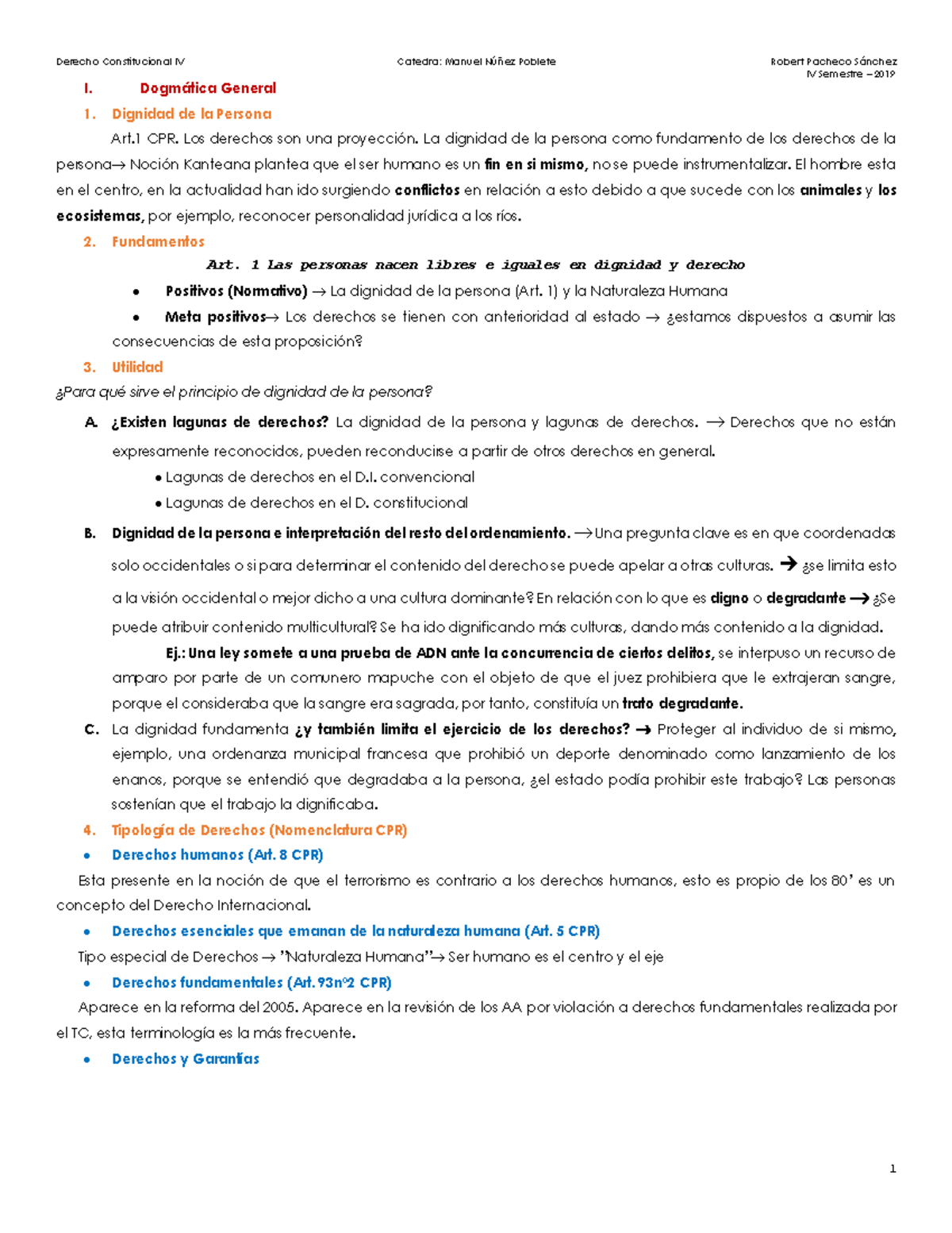 Apunte Constitucional IV - IV Semestre – 2019 **I. Dogm·tica General ...