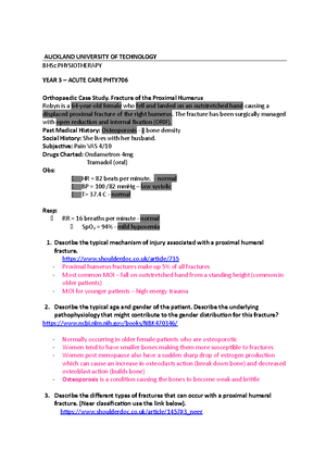 Case study 12 Ankle Fracture - Case Study 12 Patient G is a 64-year-old ...